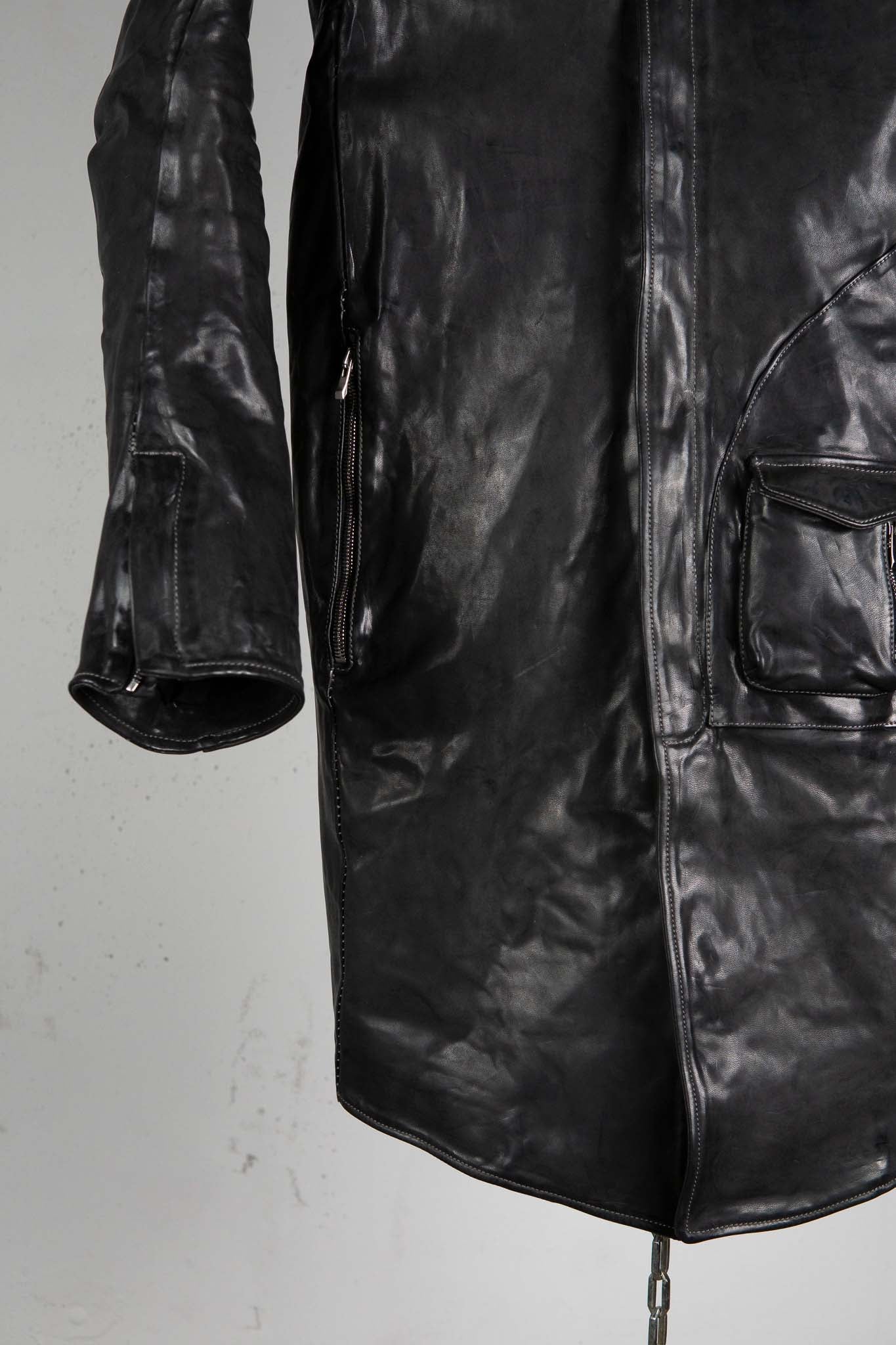 HORSE  LEATHER MILITARY COAT LINED MP-4