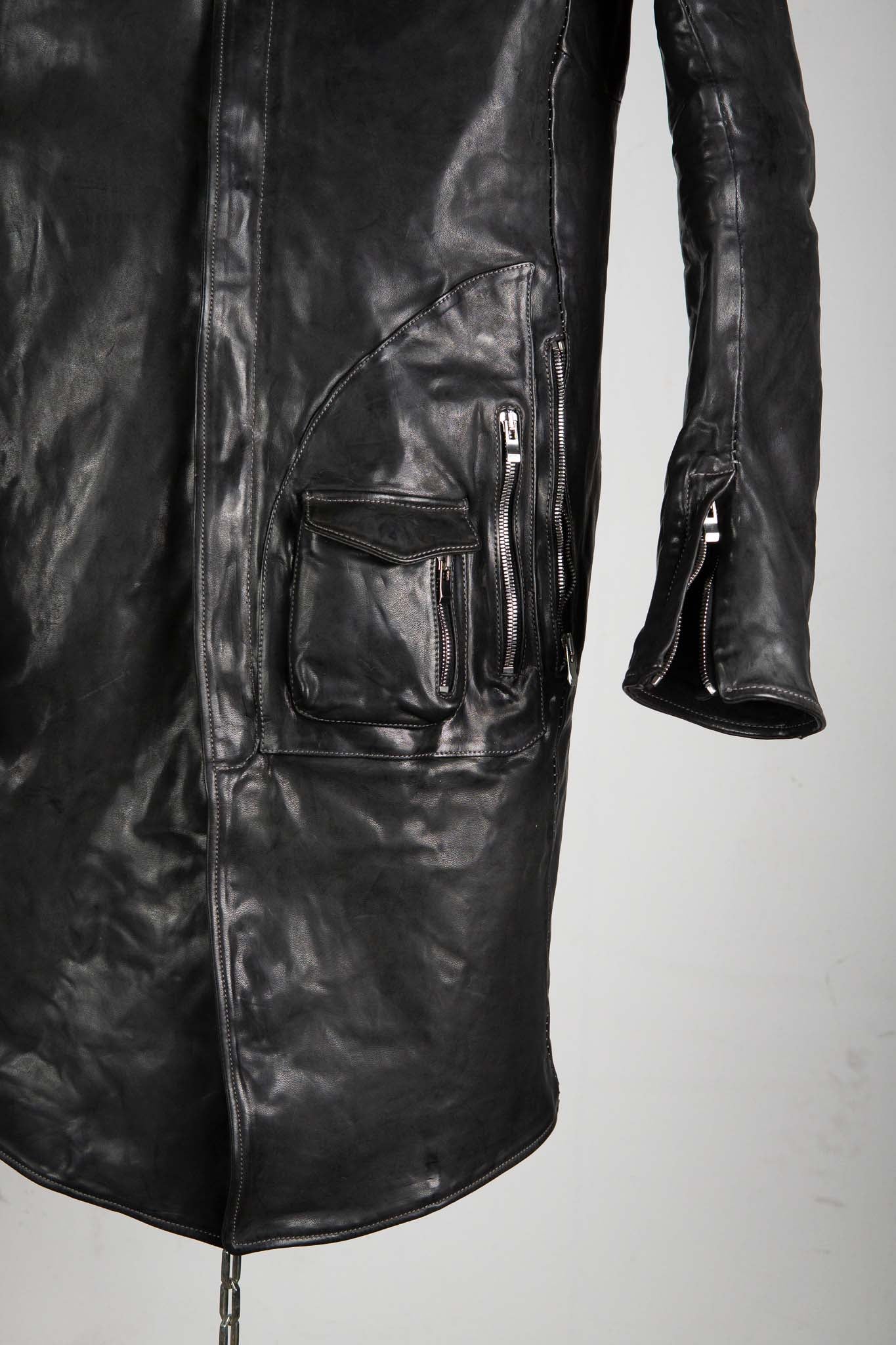 HORSE  LEATHER MILITARY COAT LINED MP-4