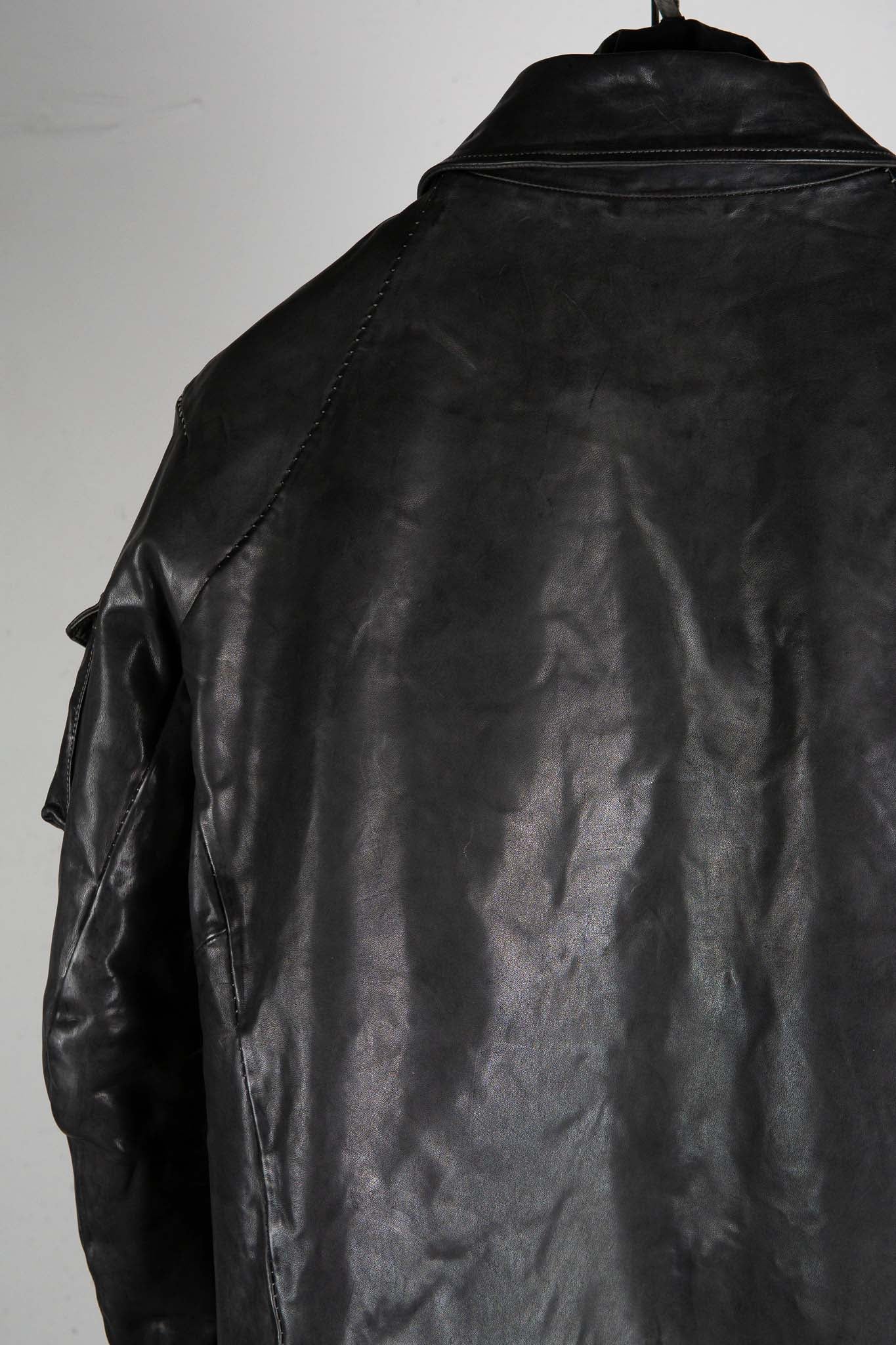 HORSE  LEATHER MILITARY COAT LINED MP-4