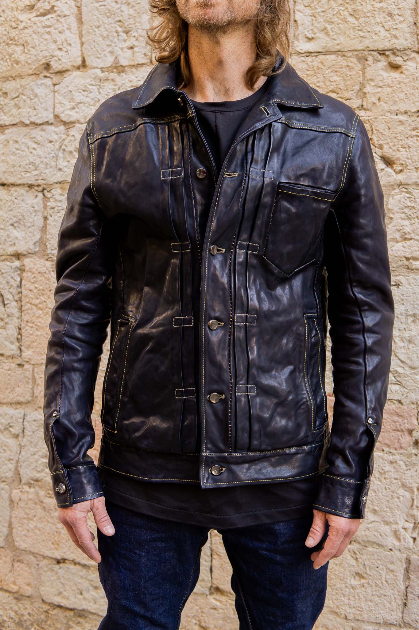 HORSE LEATHER JEAN JACKET JJ-4B LINED
