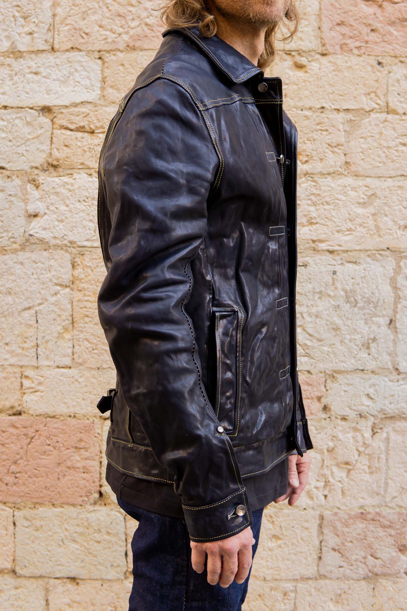 HORSE LEATHER JEAN JACKET JJ-4B LINED