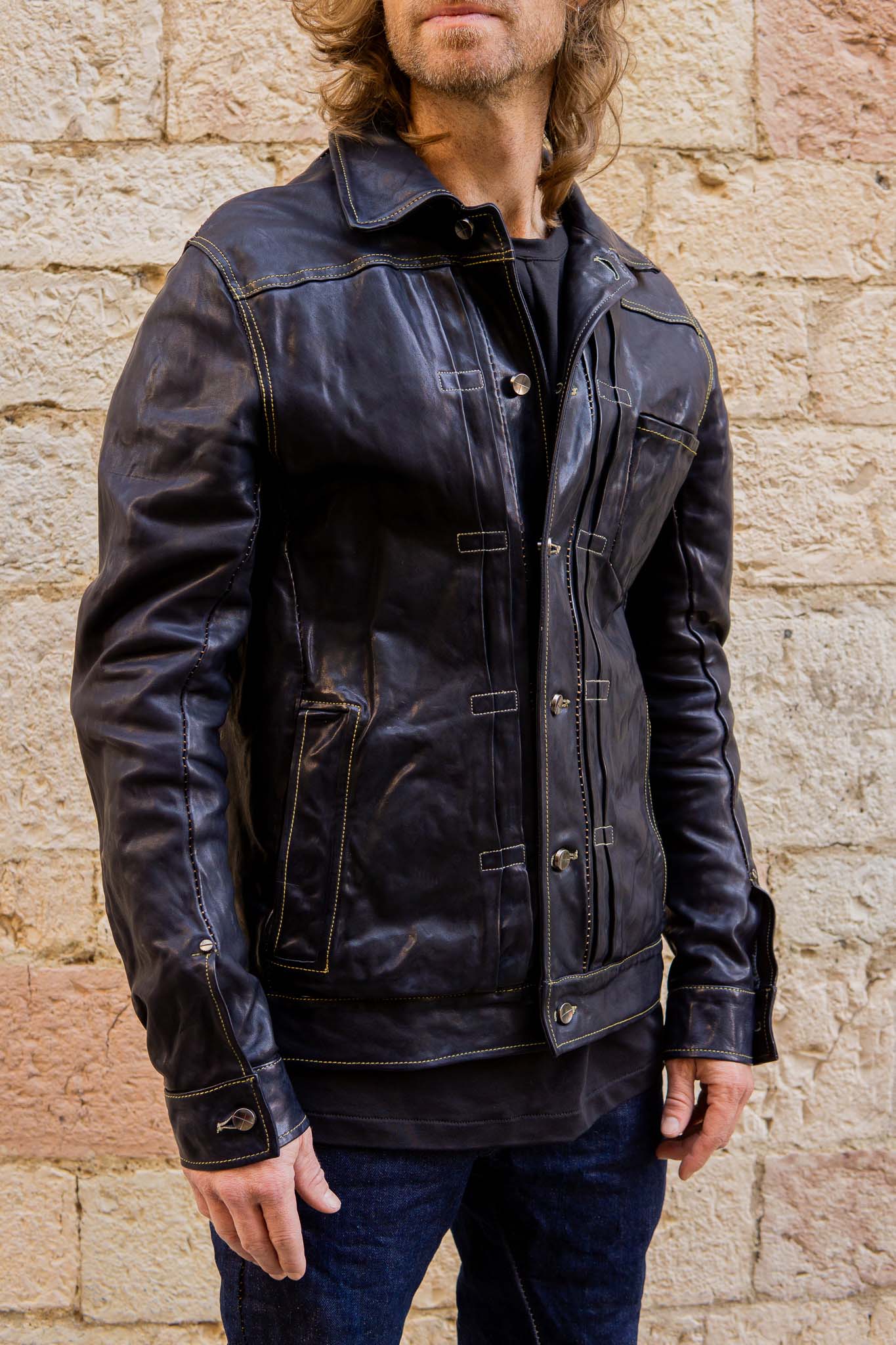 HORSE LEATHER JEAN JACKET JJ-4B LINED