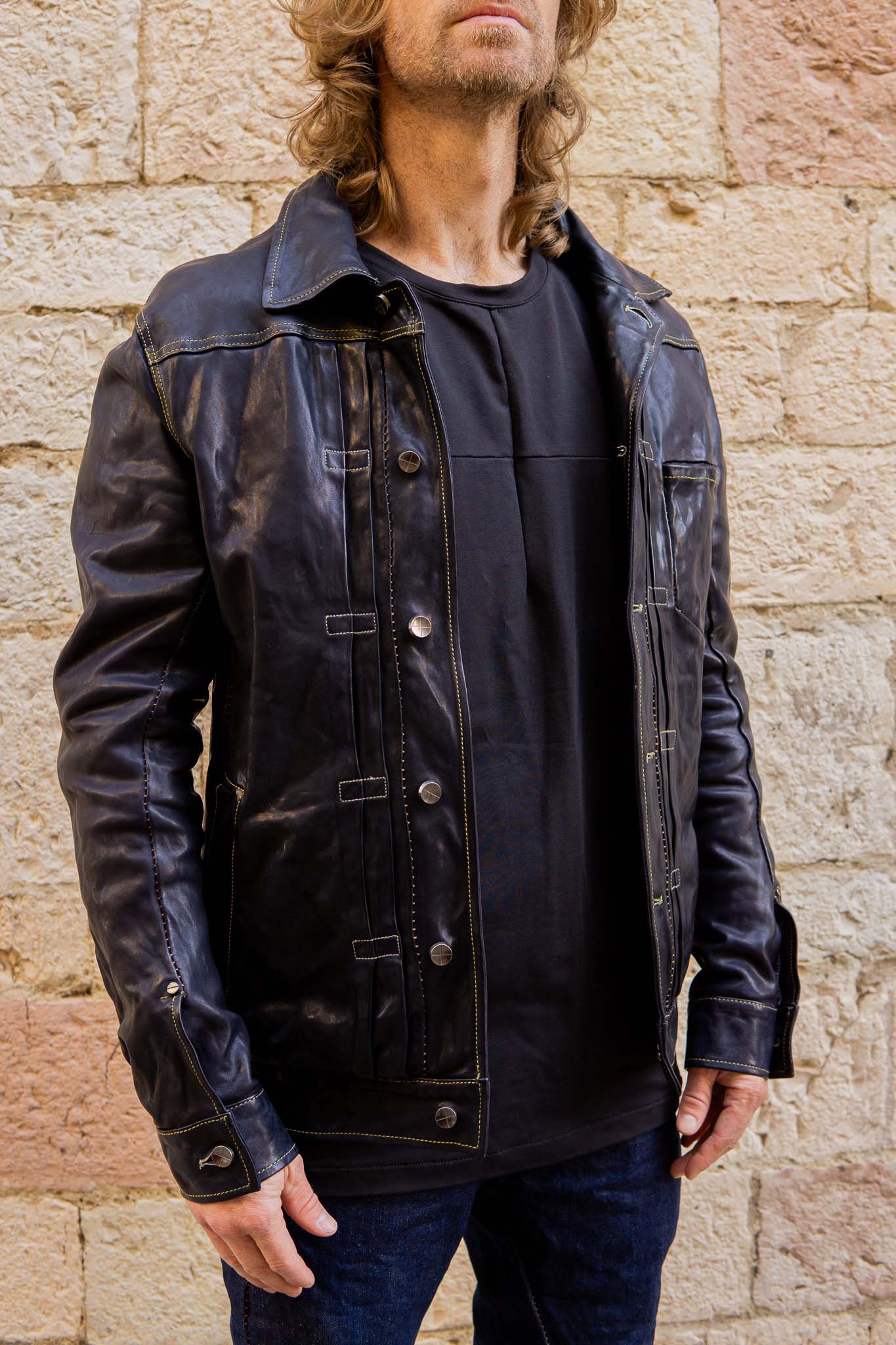 HORSE LEATHER JEAN JACKET JJ-4B LINED