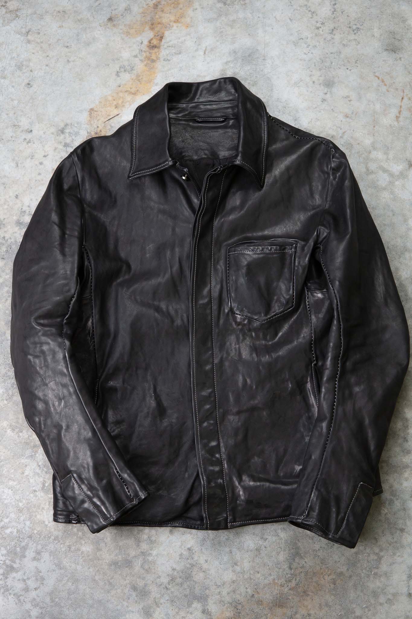 HORSE LEATHER SHIRT COLLAR  BLOUSON   MB-6 LINED