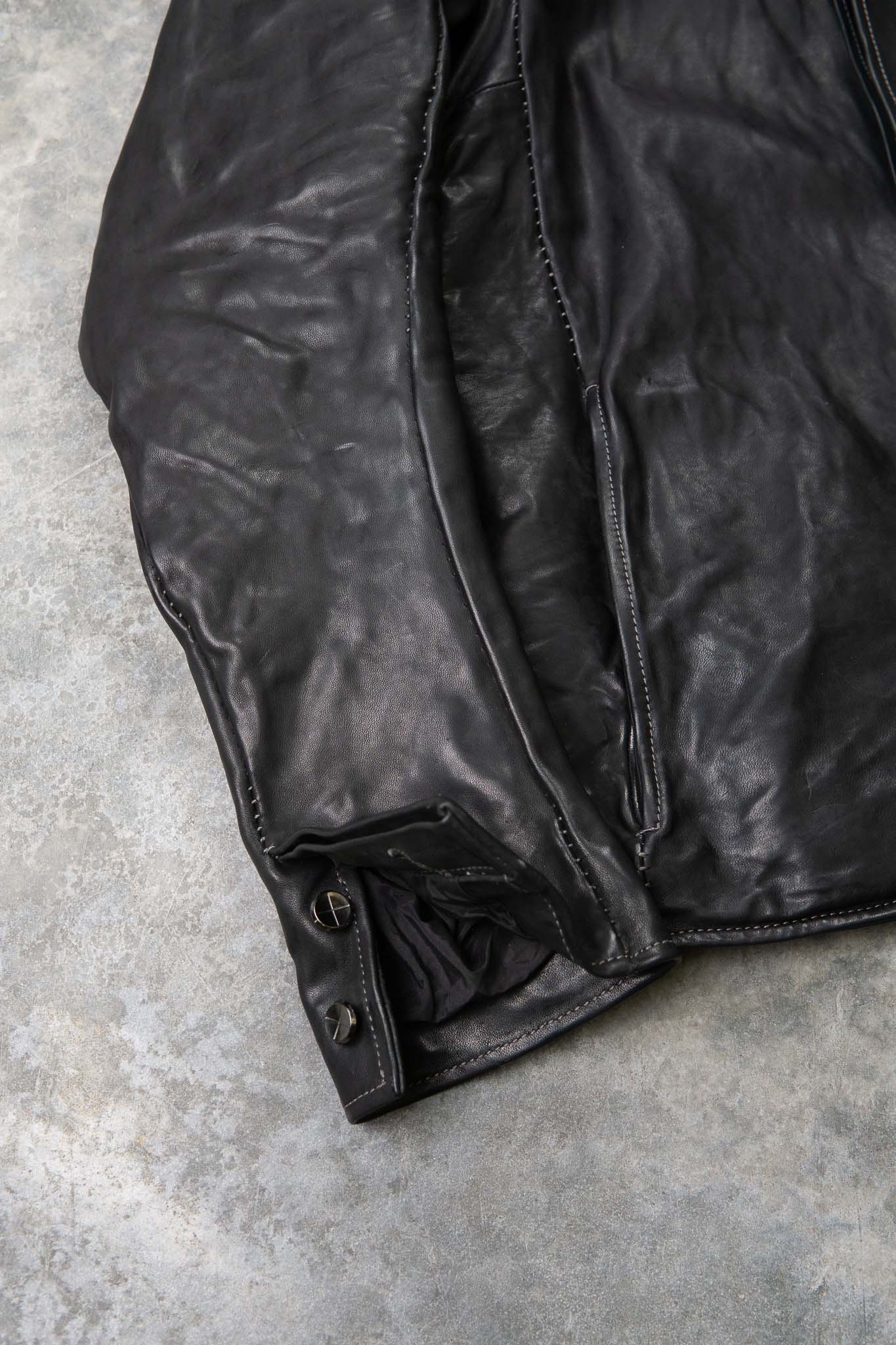 HORSE LEATHER SHIRT COLLAR  BLOUSON   MB-6 LINED
