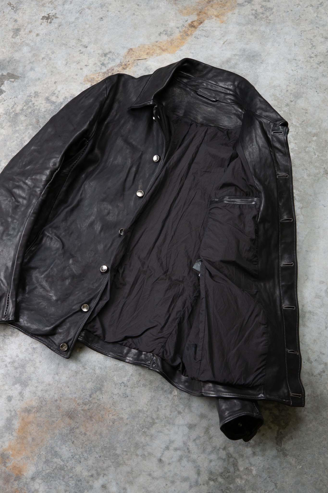HORSE LEATHER SHIRT COLLAR  BLOUSON   MB-6 LINED
