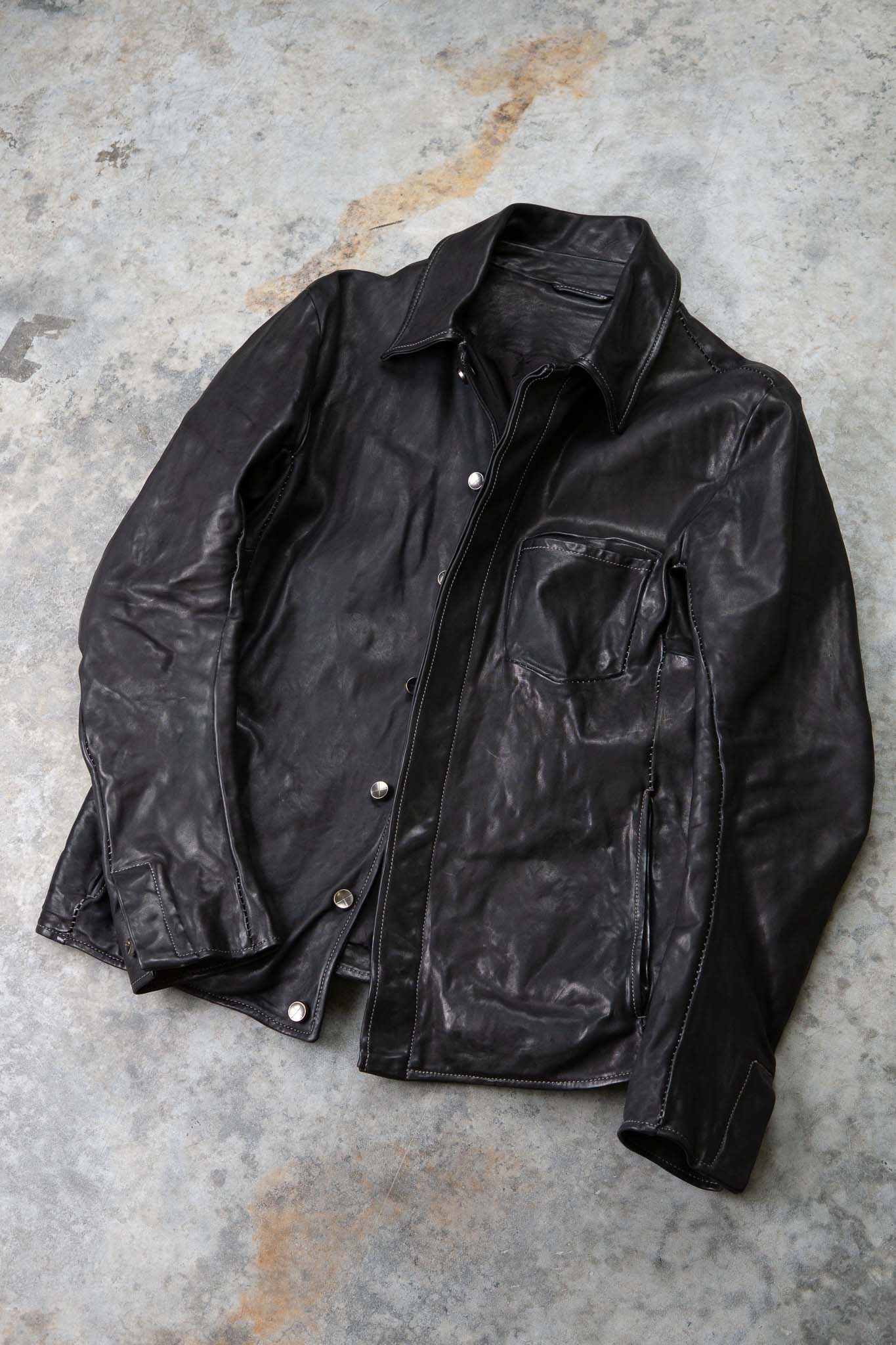 HORSE LEATHER SHIRT COLLAR  BLOUSON   MB-6 LINED