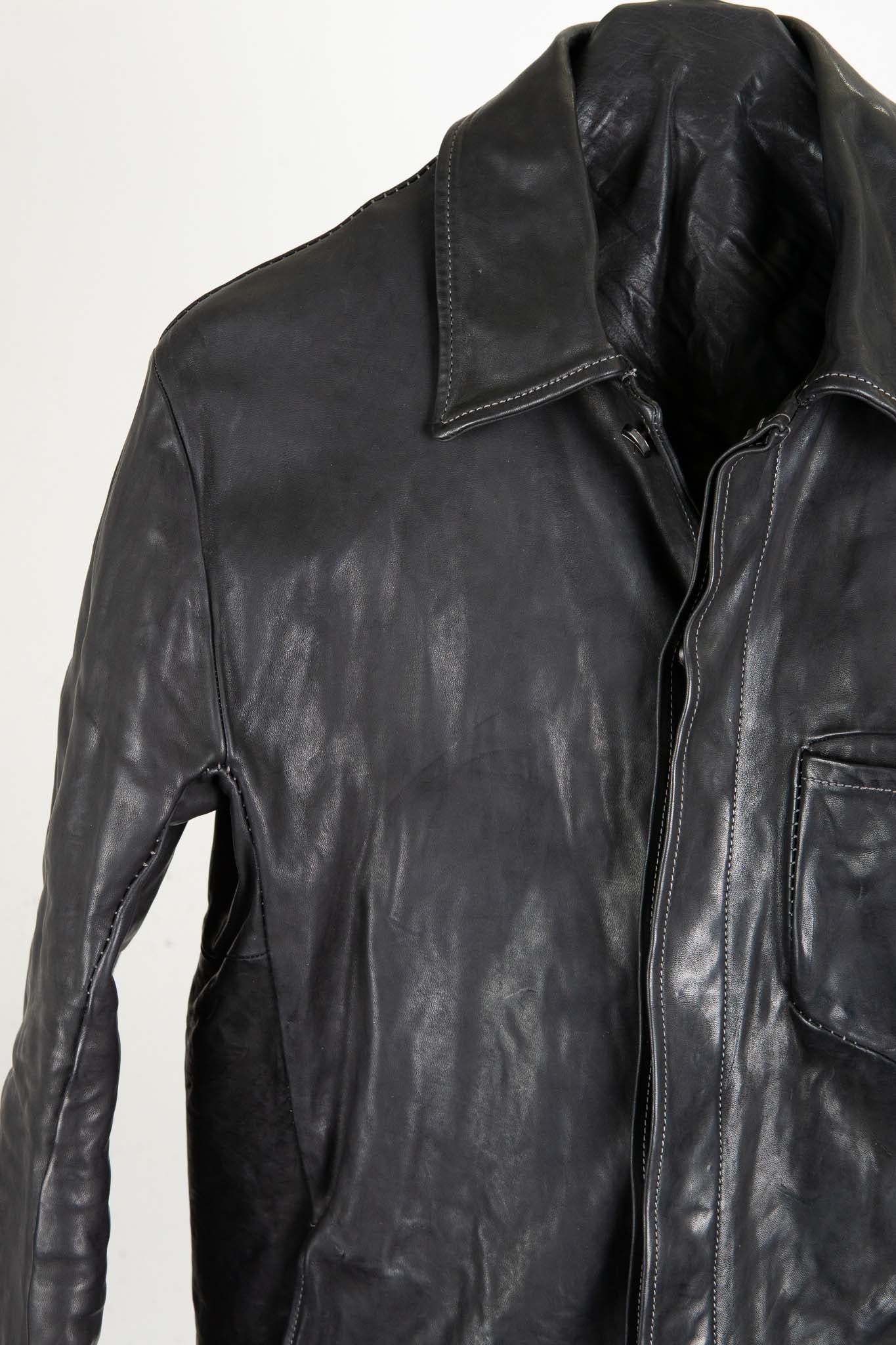 HORSE LEATHER SHIRT COLLAR  BLOUSON   MB-6 LINED