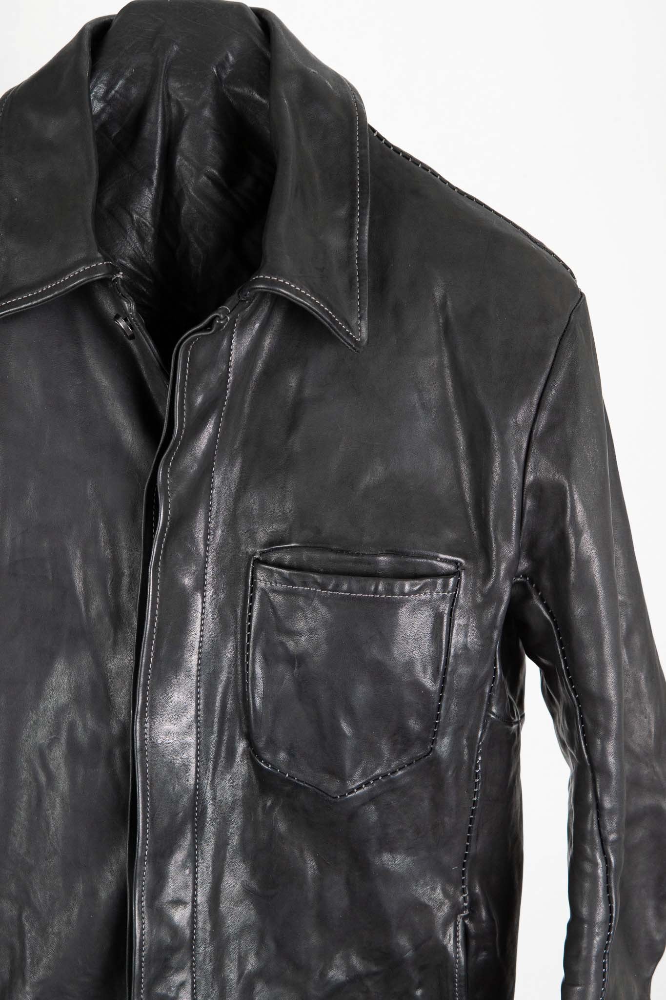HORSE LEATHER SHIRT COLLAR  BLOUSON   MB-6 LINED