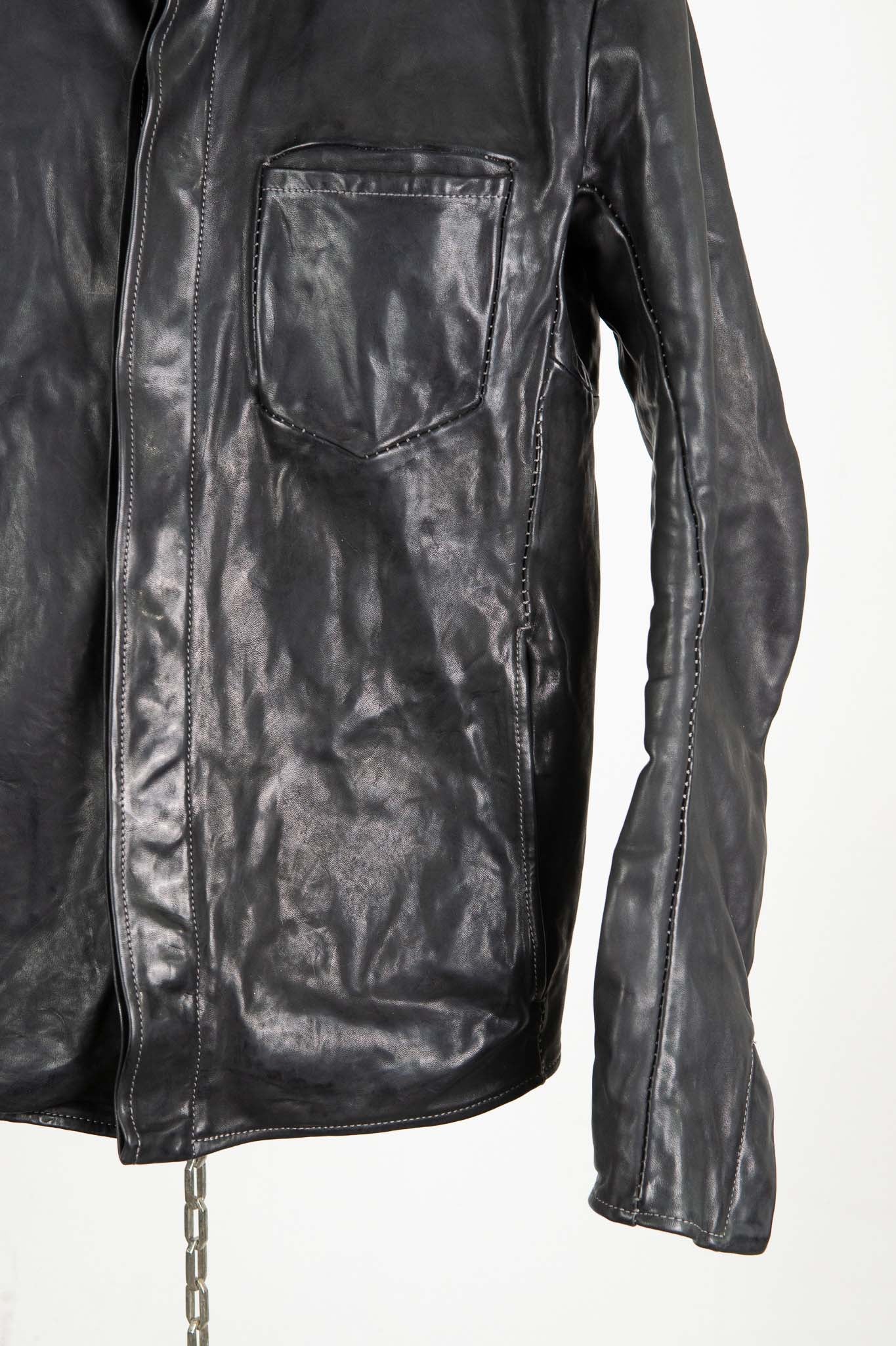 HORSE LEATHER SHIRT COLLAR  BLOUSON   MB-6 LINED