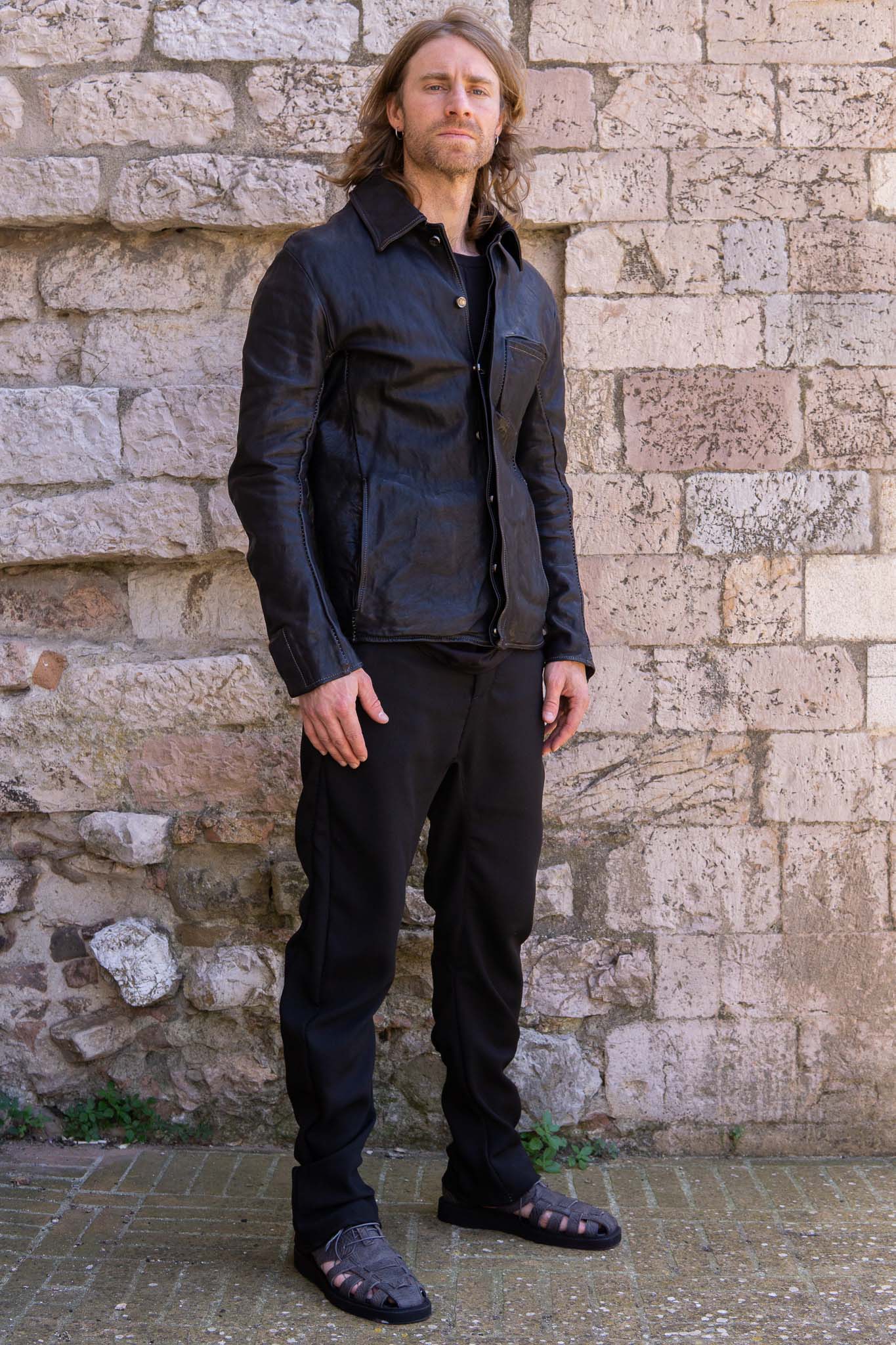 HORSE LEATHER SHIRT COLLAR  BLOUSON   MB-6 LINED