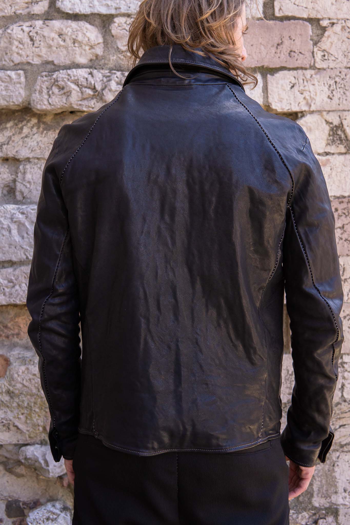 HORSE LEATHER SHIRT COLLAR  BLOUSON   MB-6 LINED