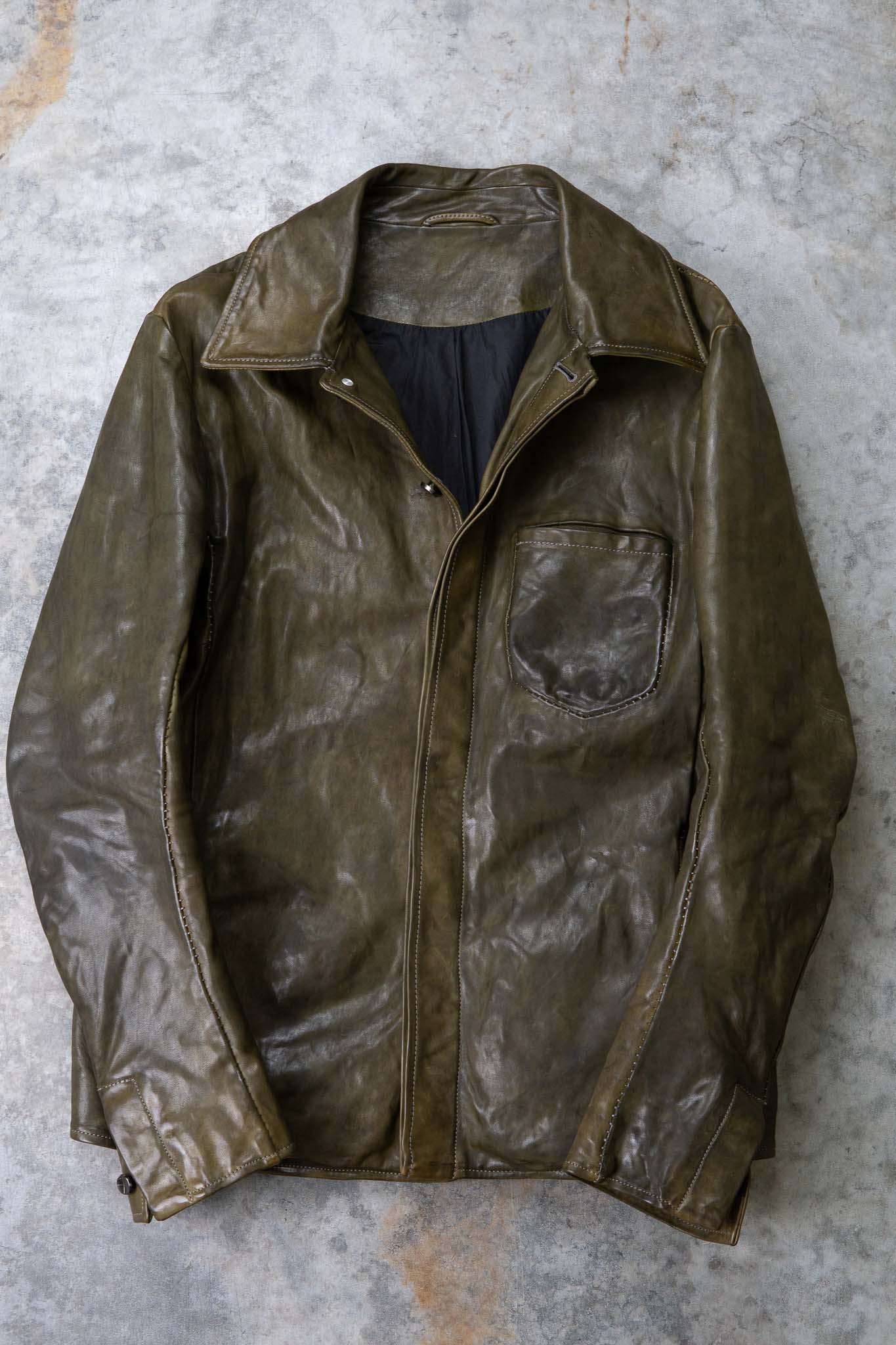 HORSE LEATHER SHIRT COLLAR  BLOUSON   MB-6 LINED