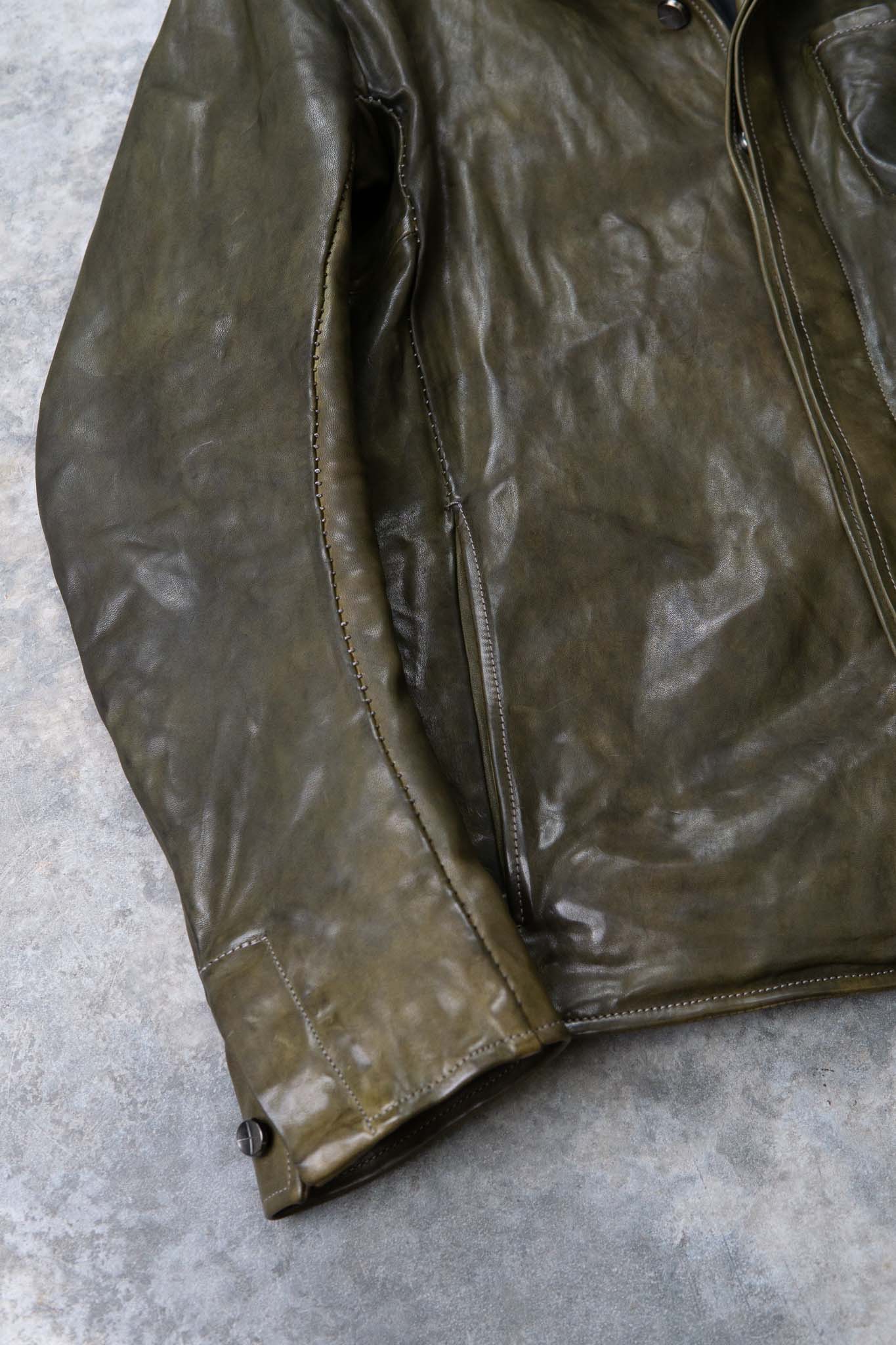HORSE LEATHER SHIRT COLLAR  BLOUSON   MB-6 LINED