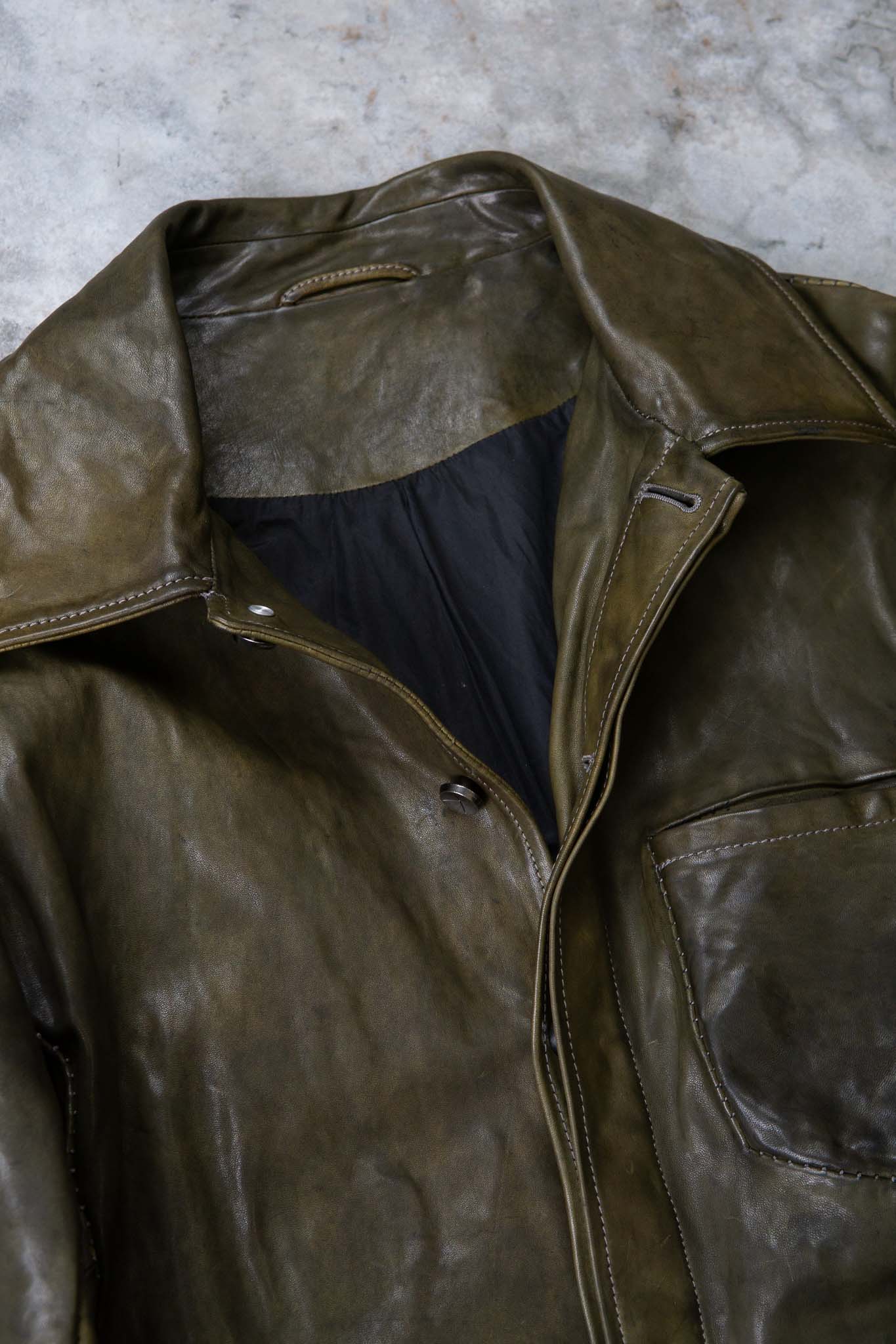 HORSE LEATHER SHIRT COLLAR  BLOUSON   MB-6 LINED