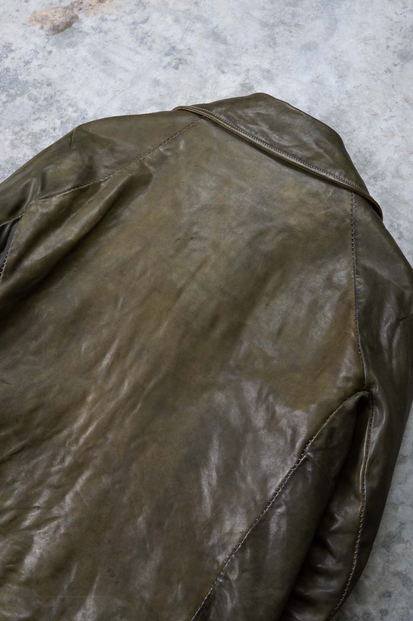 HORSE LEATHER SHIRT COLLAR  BLOUSON   MB-6 LINED