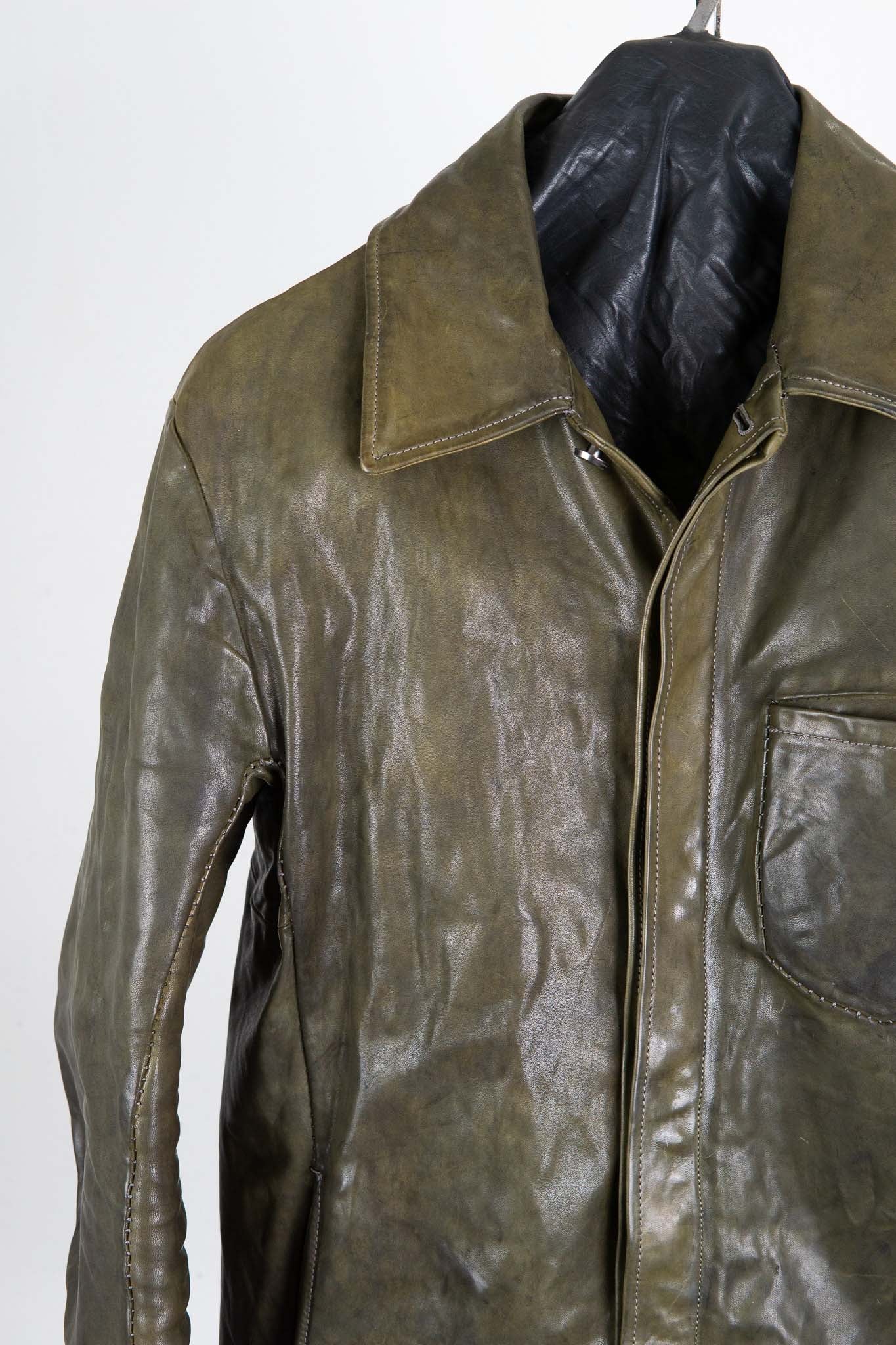 HORSE LEATHER SHIRT COLLAR  BLOUSON   MB-6 LINED