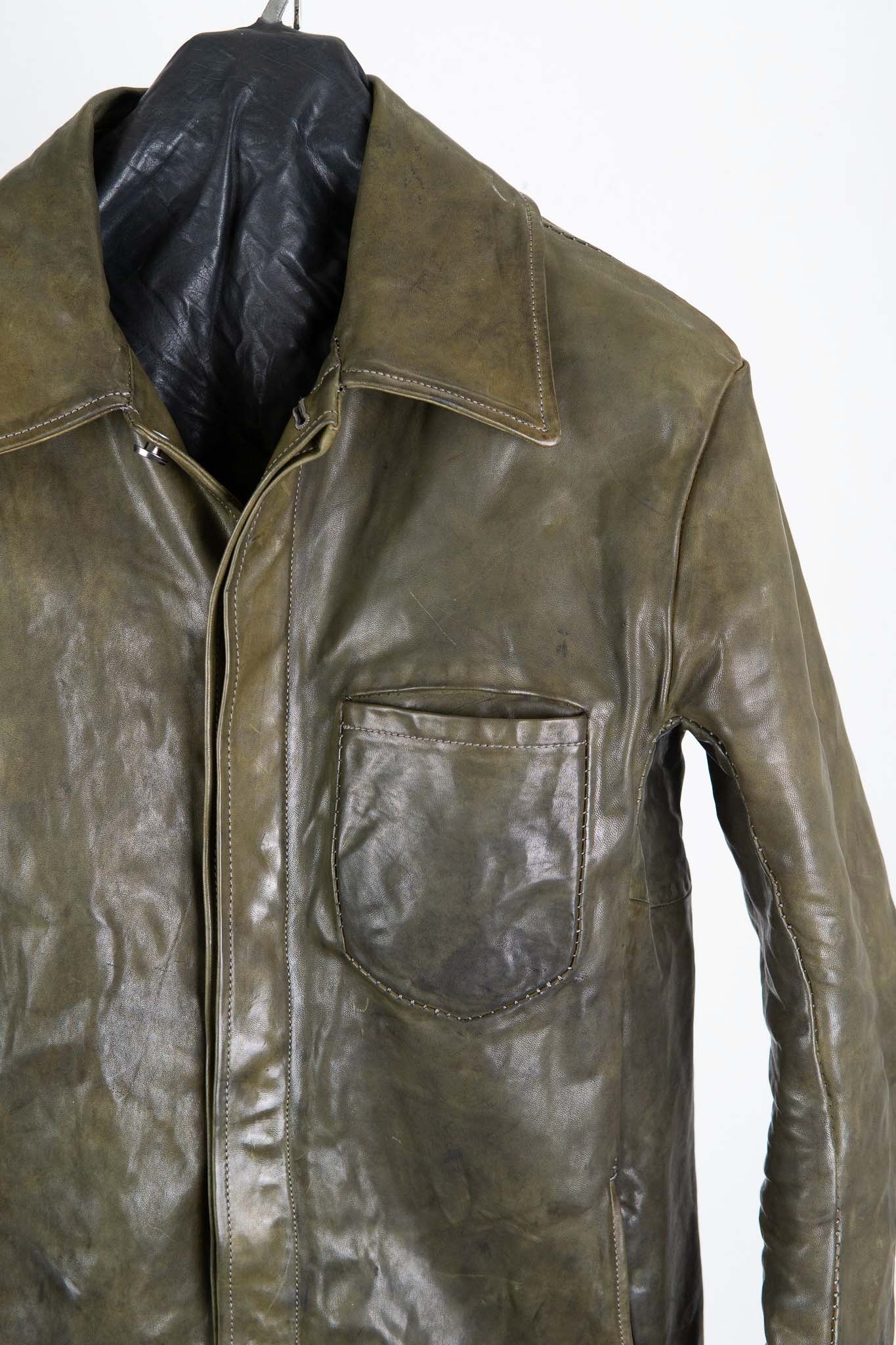 HORSE LEATHER SHIRT COLLAR  BLOUSON   MB-6 LINED