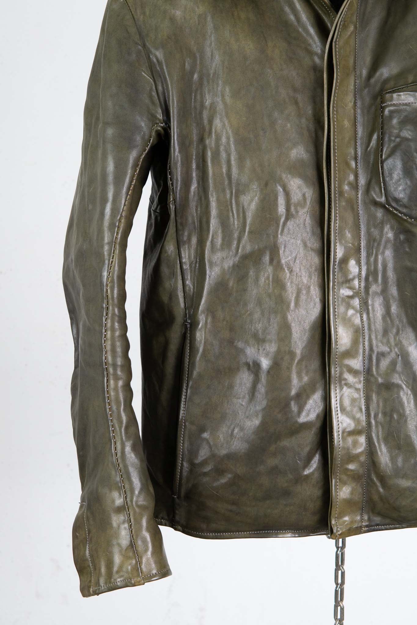 HORSE LEATHER SHIRT COLLAR  BLOUSON   MB-6 LINED