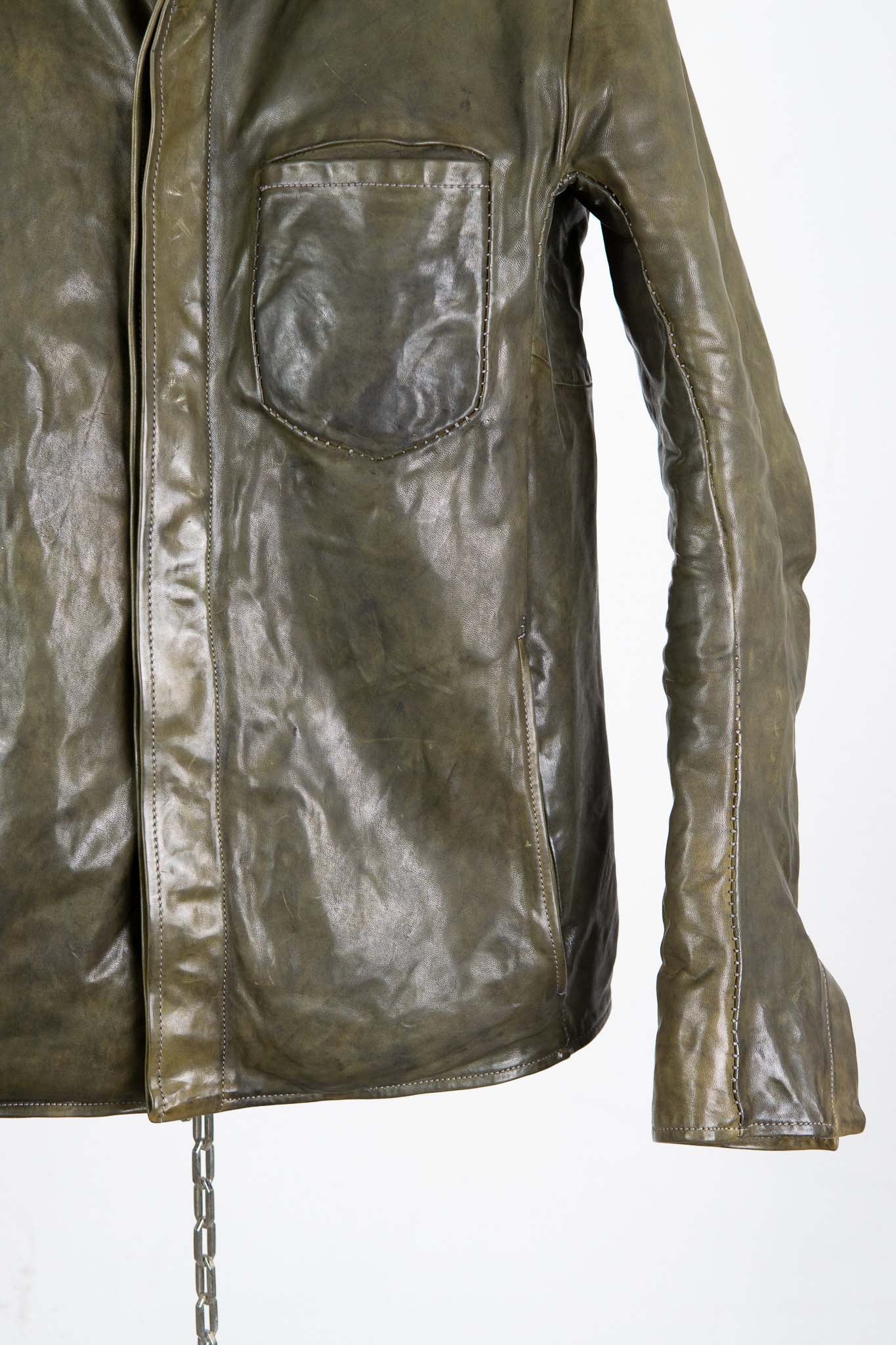 HORSE LEATHER SHIRT COLLAR  BLOUSON   MB-6 LINED