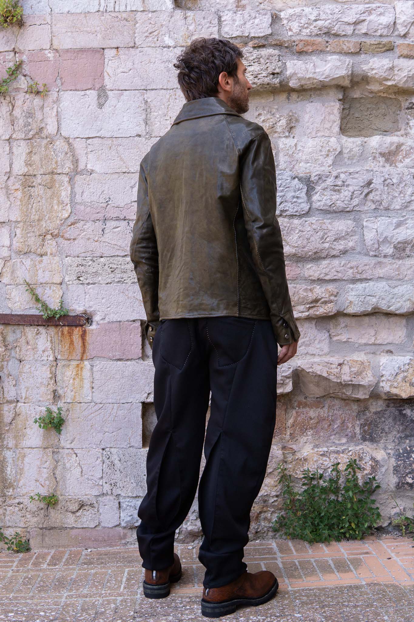 HORSE LEATHER SHIRT COLLAR  BLOUSON   MB-6 LINED