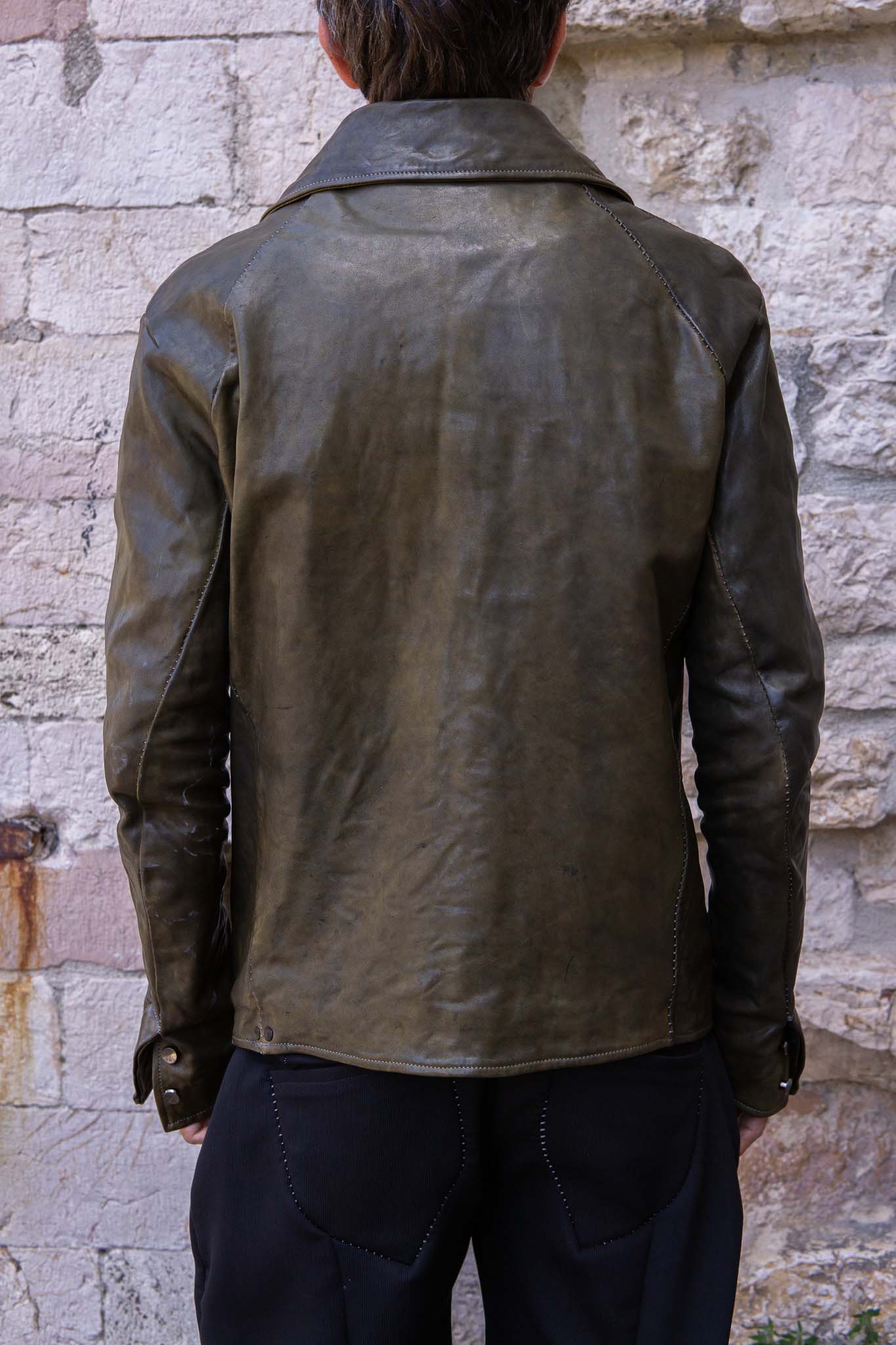 HORSE LEATHER SHIRT COLLAR  BLOUSON   MB-6 LINED