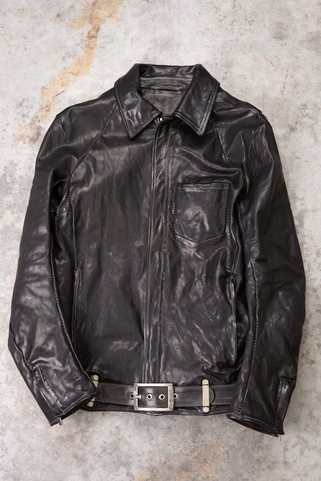 HORSE LEATHER SHIRT COLLAR MOTO   MB-7 LINED