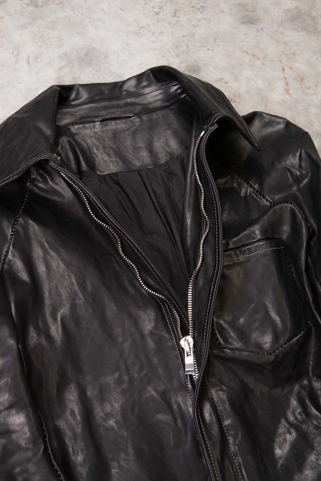 HORSE LEATHER SHIRT COLLAR MOTO   MB-7 LINED
