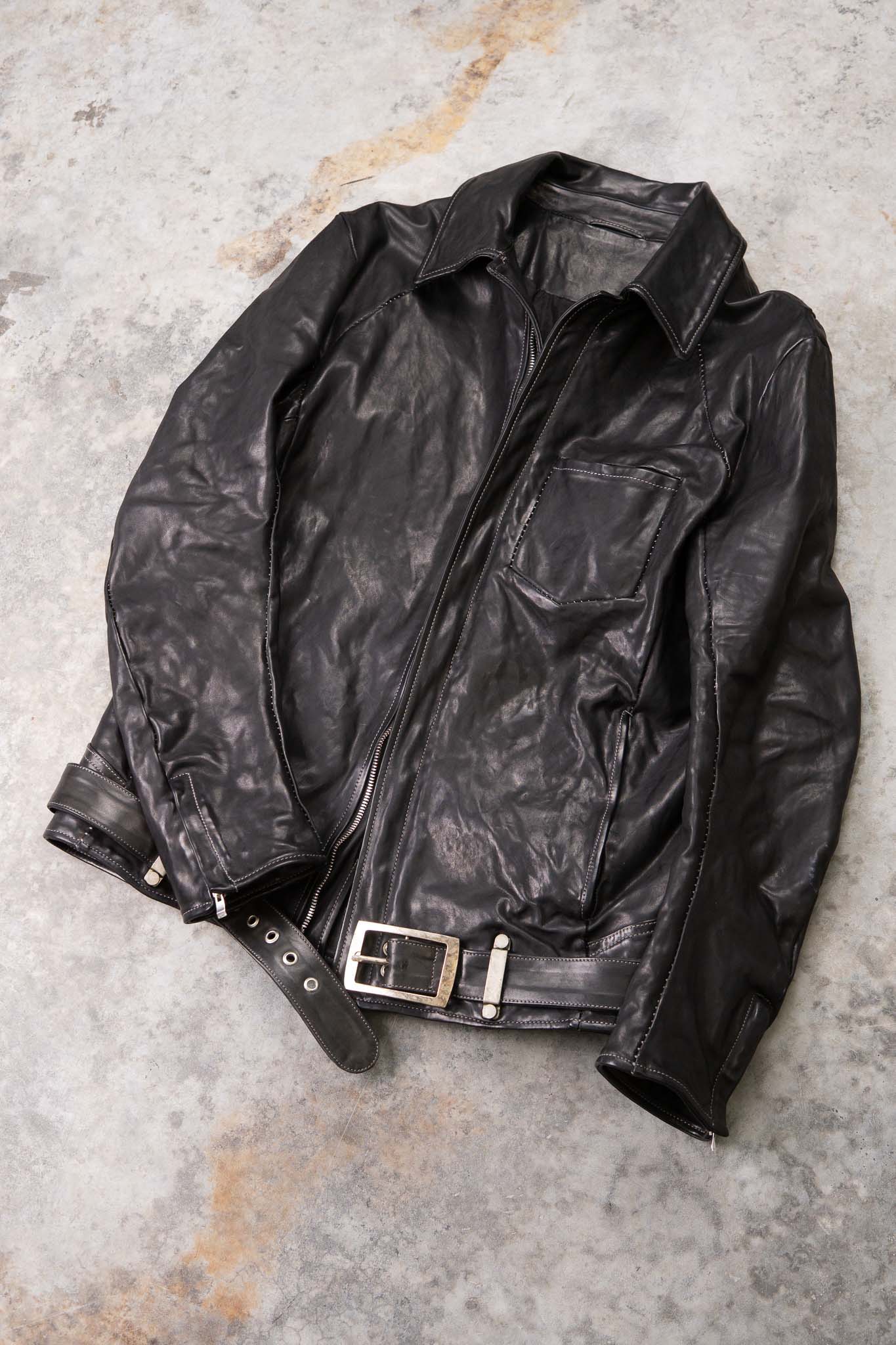 HORSE LEATHER SHIRT COLLAR MOTO   MB-7 LINED