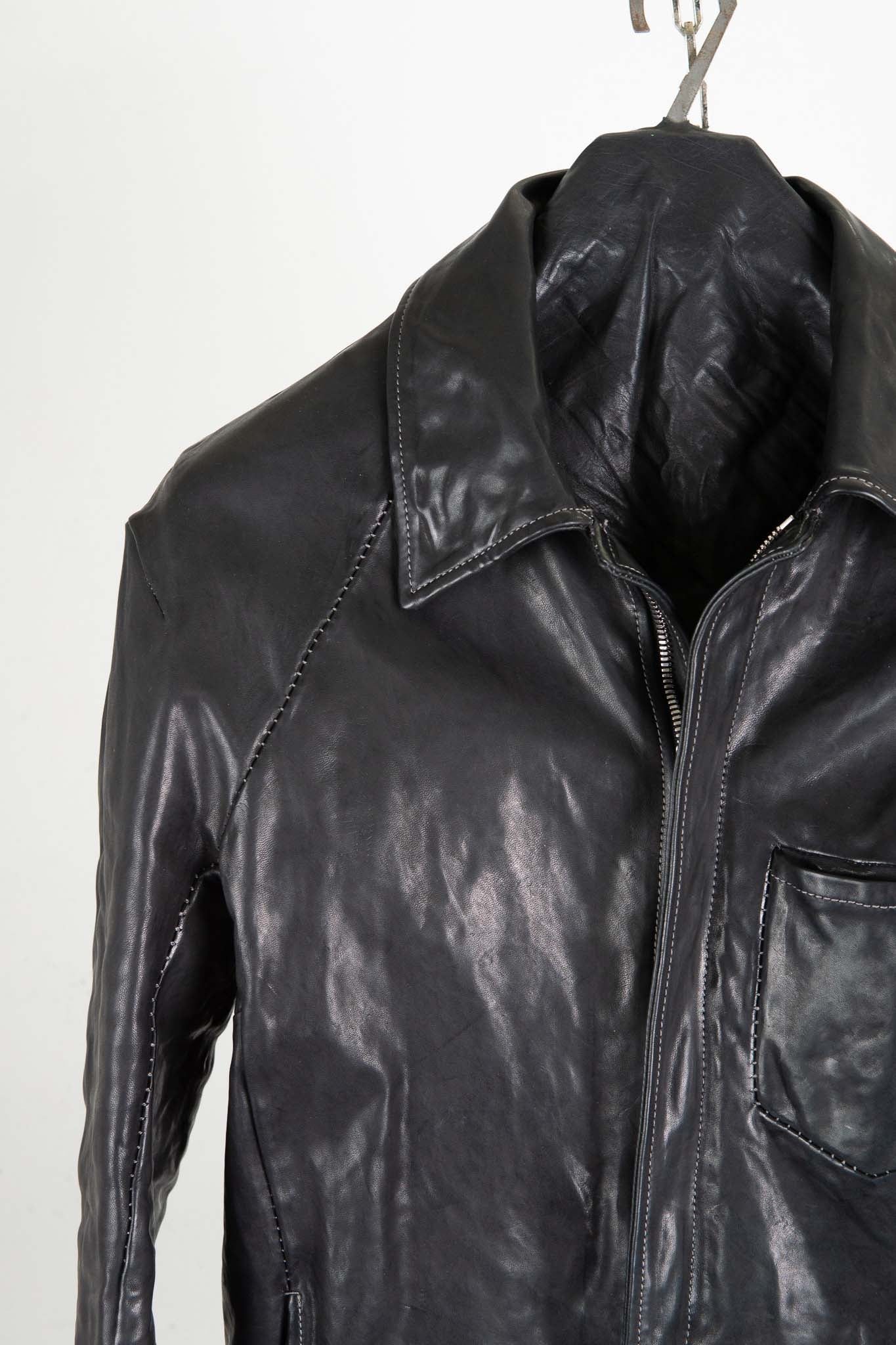 HORSE LEATHER SHIRT COLLAR MOTO   MB-7 LINED