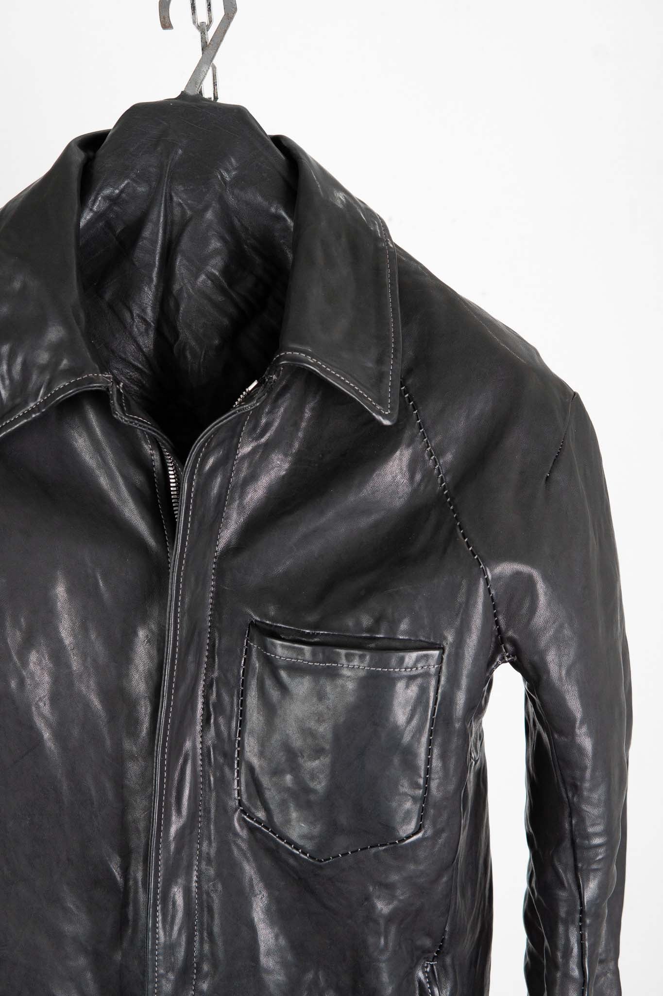 HORSE LEATHER SHIRT COLLAR MOTO   MB-7 LINED