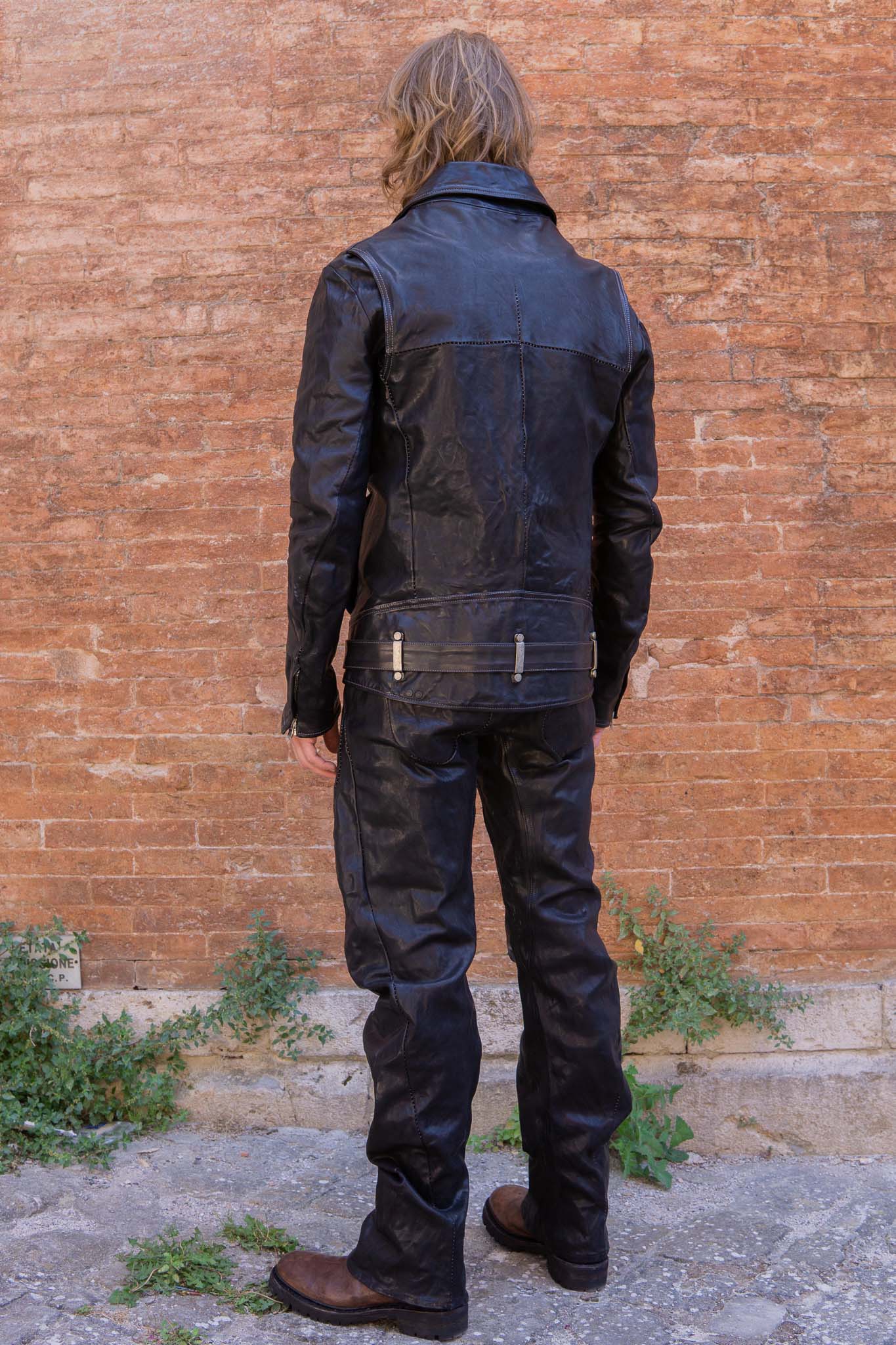 HORSE LEATHER SHIRT COLLAR MOTO   MB-7 LINED