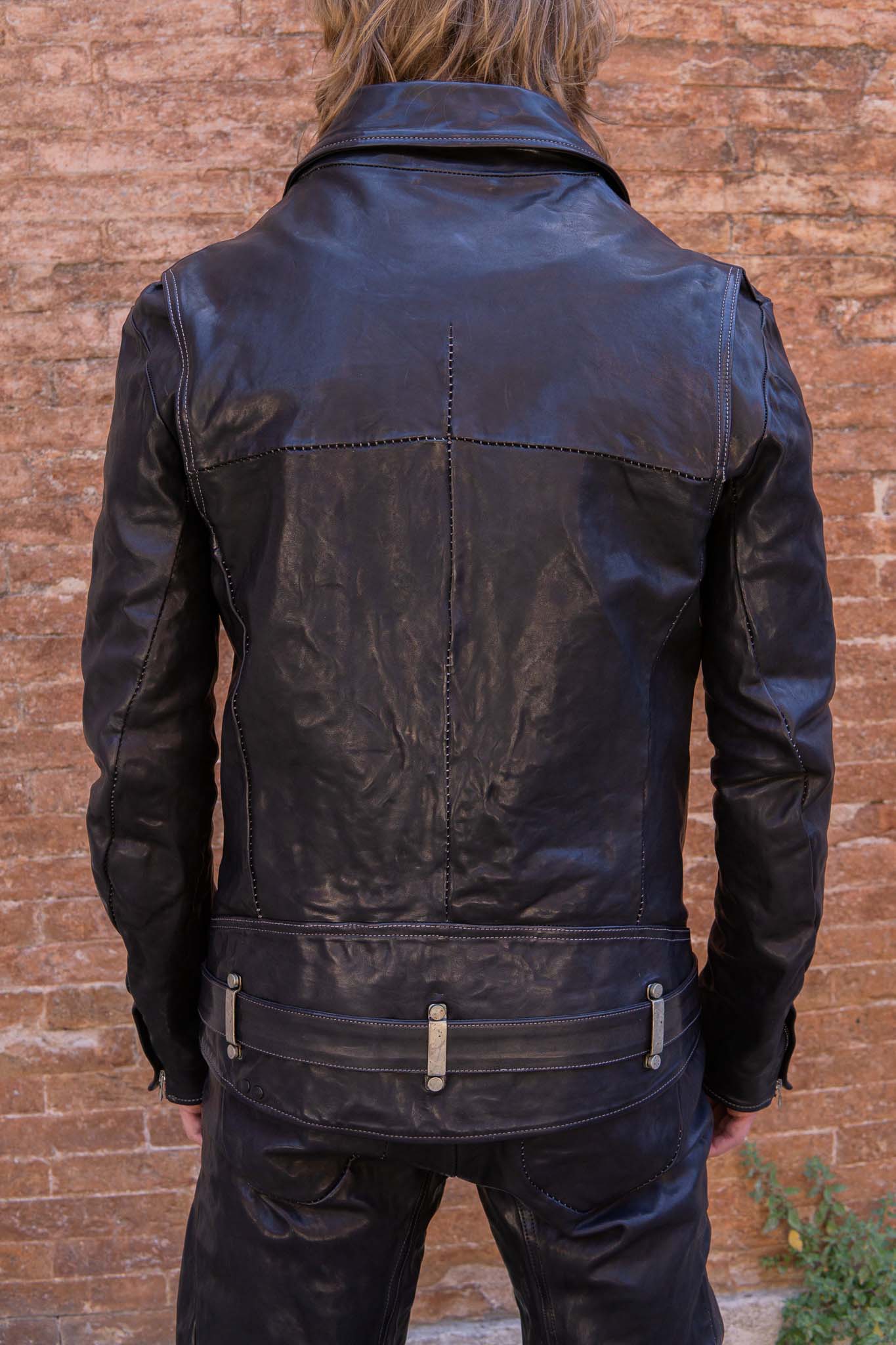 HORSE LEATHER SHIRT COLLAR MOTO   MB-7 LINED