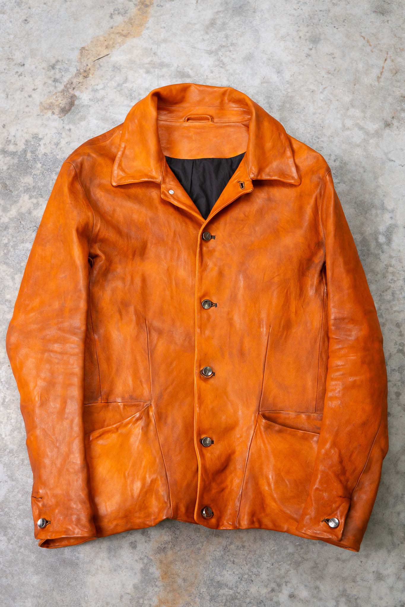 HEAVY WEIGHT SHEEP LEATHER SHIRT COLLAR JACKET JJ-5B LINED