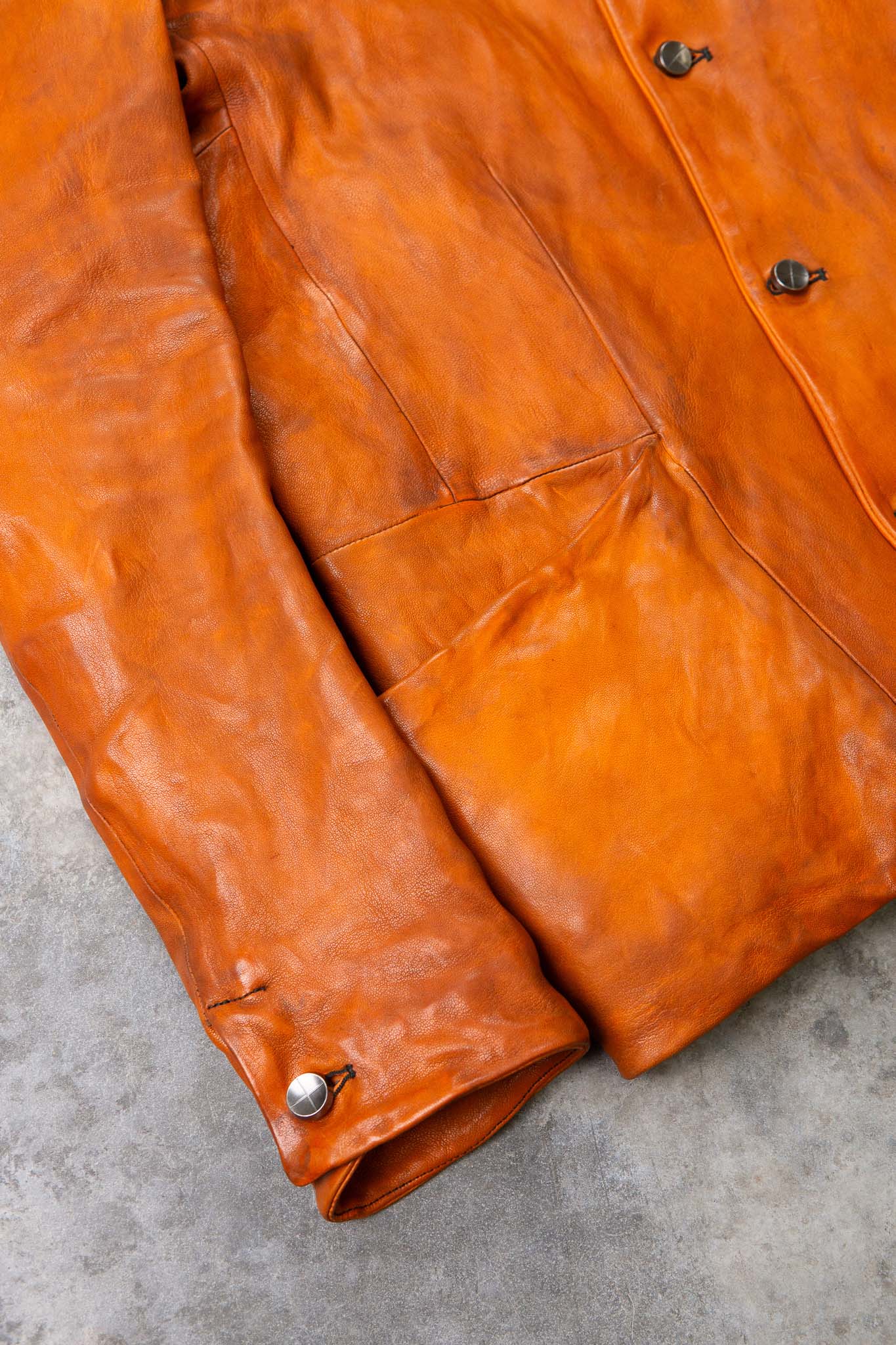 HEAVY WEIGHT SHEEP LEATHER SHIRT COLLAR JACKET JJ-5B LINED