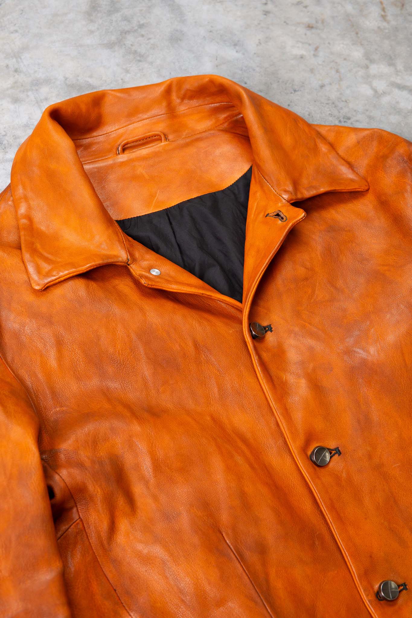 HEAVY WEIGHT SHEEP LEATHER SHIRT COLLAR JACKET JJ-5B LINED