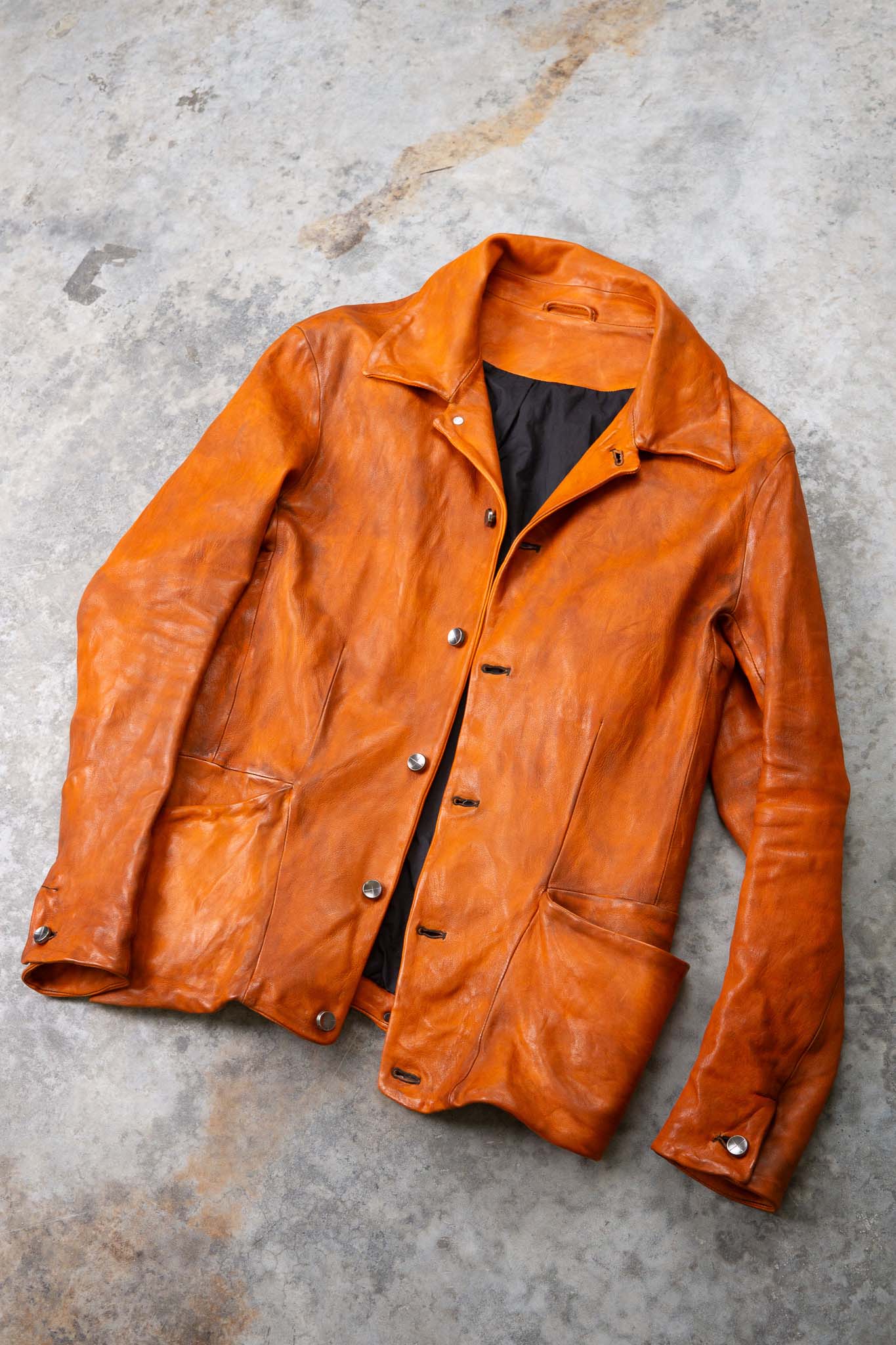 HEAVY WEIGHT SHEEP LEATHER SHIRT COLLAR JACKET JJ-5B LINED