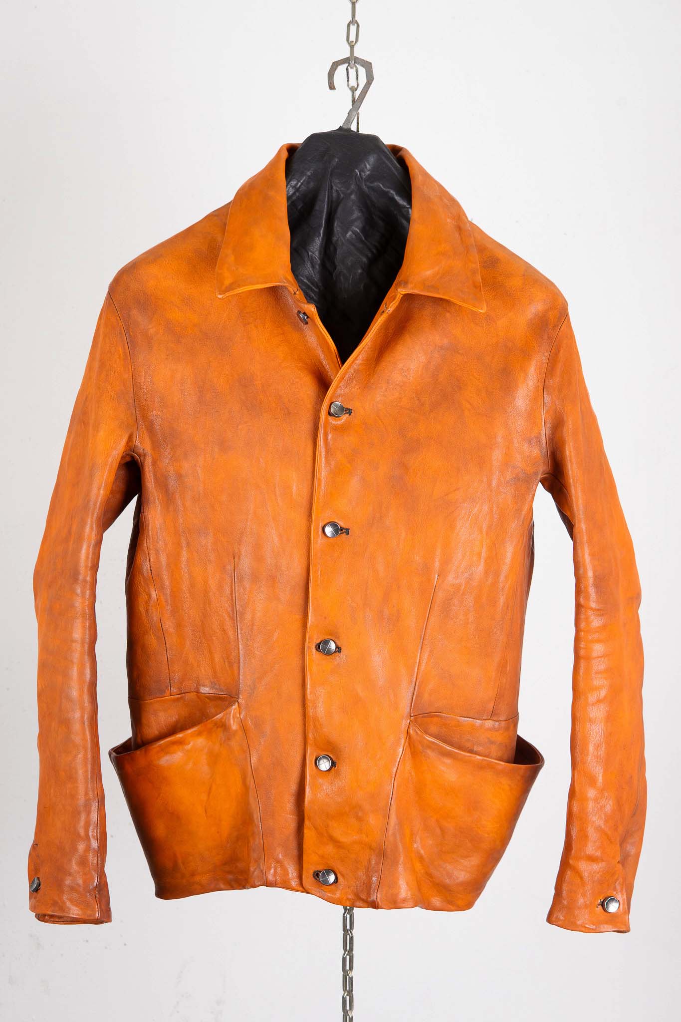 HEAVY WEIGHT SHEEP LEATHER SHIRT COLLAR JACKET JJ-5B LINED