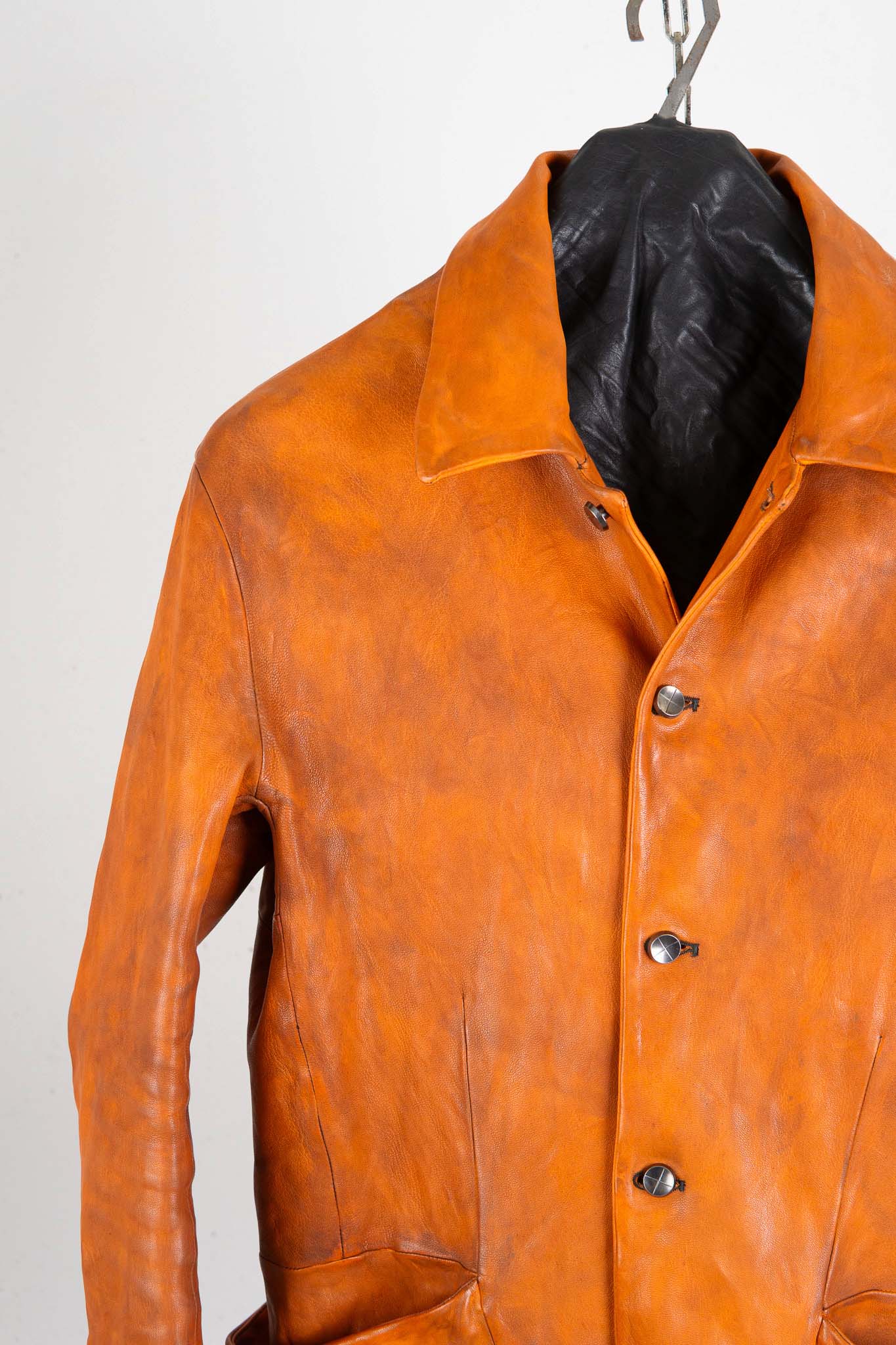 HEAVY WEIGHT SHEEP LEATHER SHIRT COLLAR JACKET JJ-5B LINED
