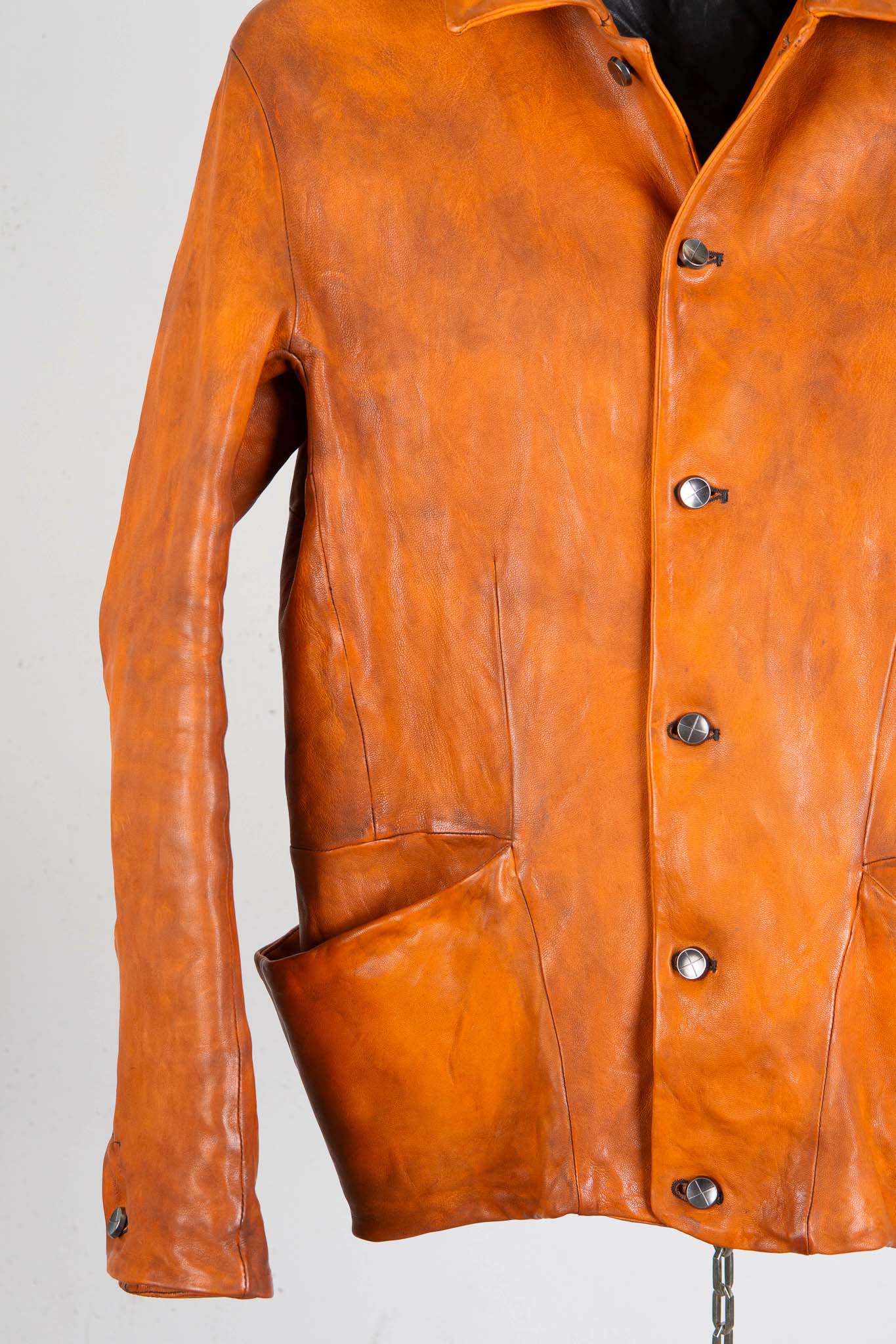 HEAVY WEIGHT SHEEP LEATHER SHIRT COLLAR JACKET JJ-5B LINED