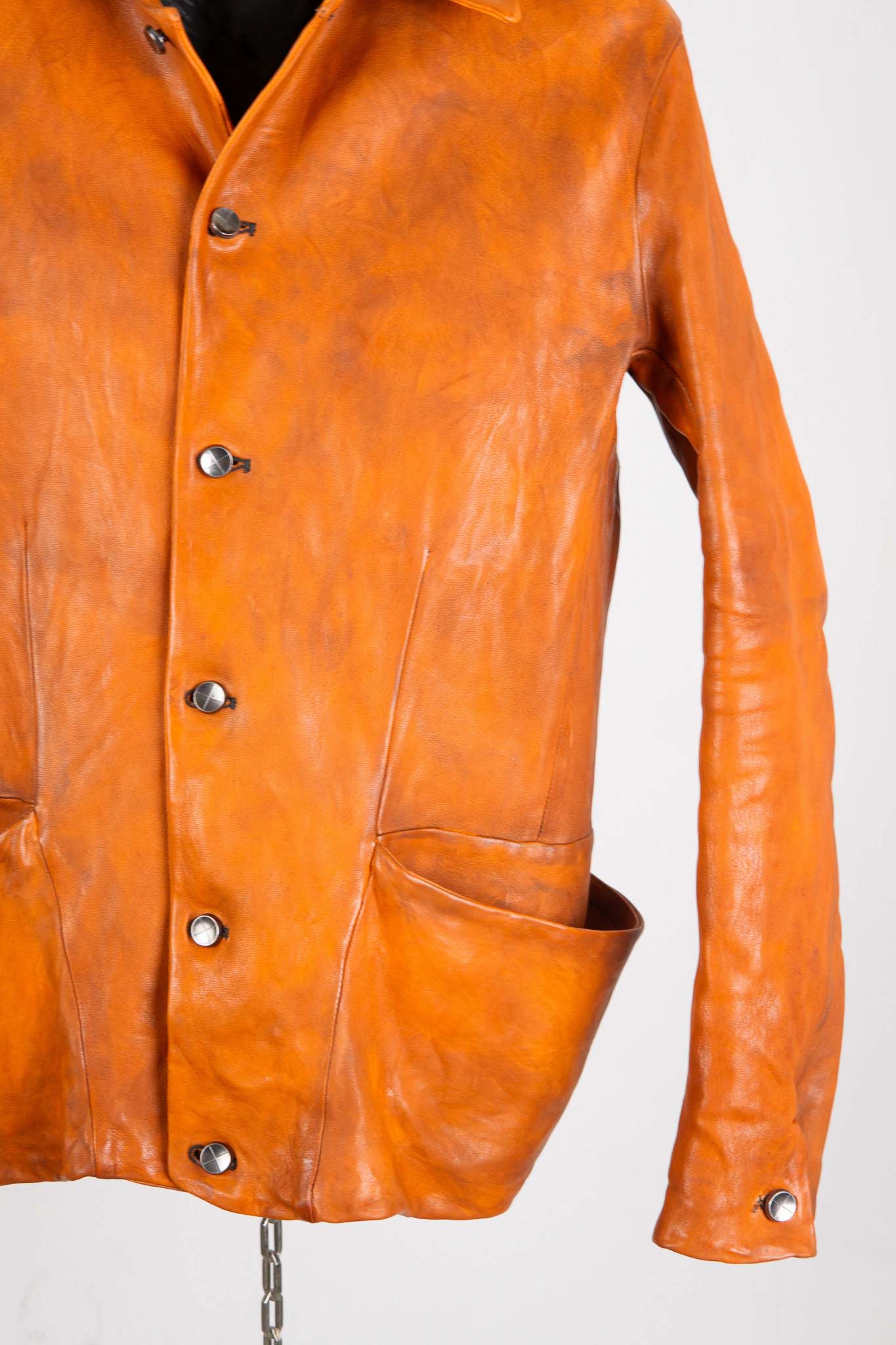 HEAVY WEIGHT SHEEP LEATHER SHIRT COLLAR JACKET JJ-5B LINED