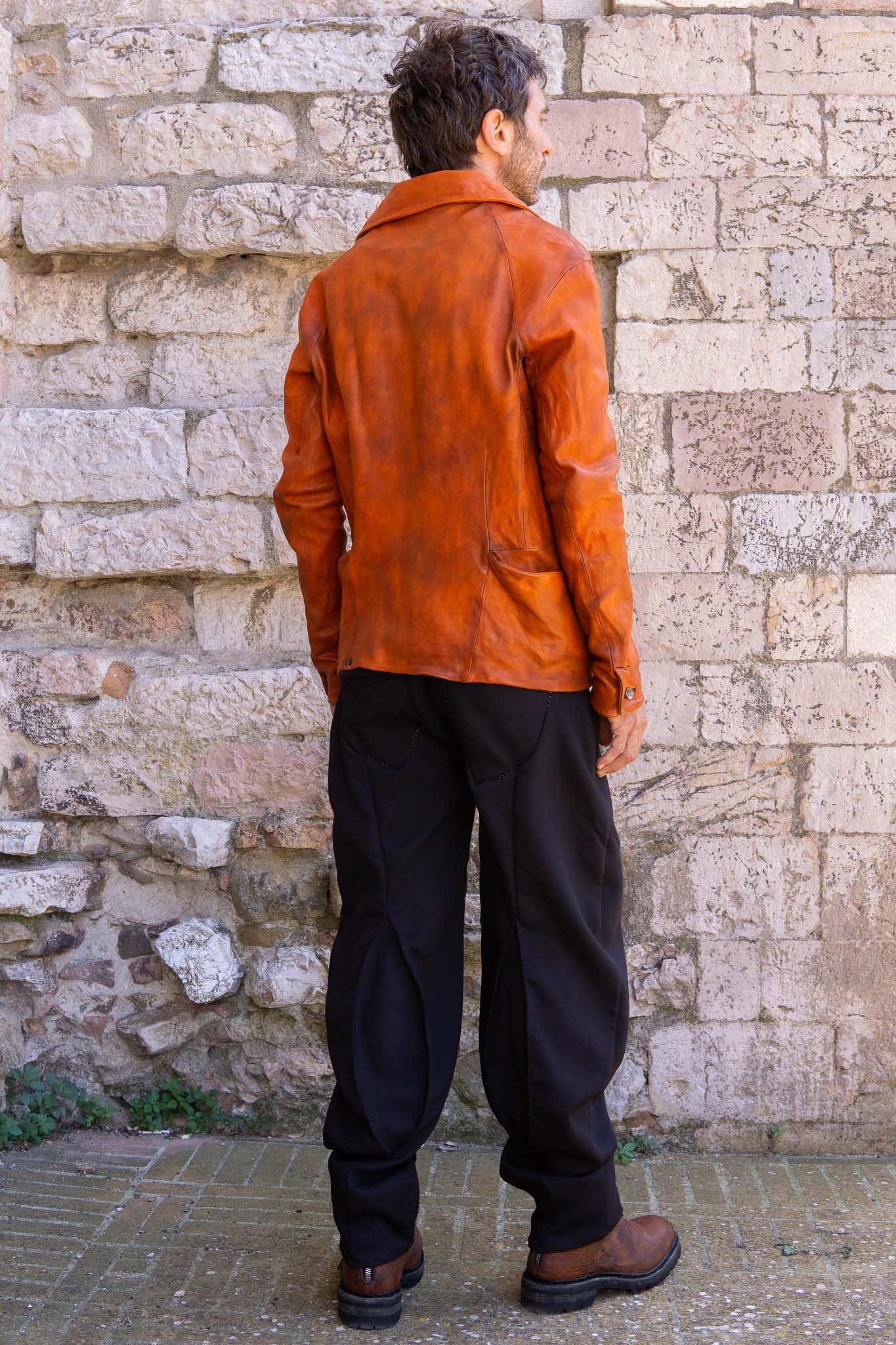 HEAVY WEIGHT SHEEP LEATHER SHIRT COLLAR JACKET JJ-5B LINED