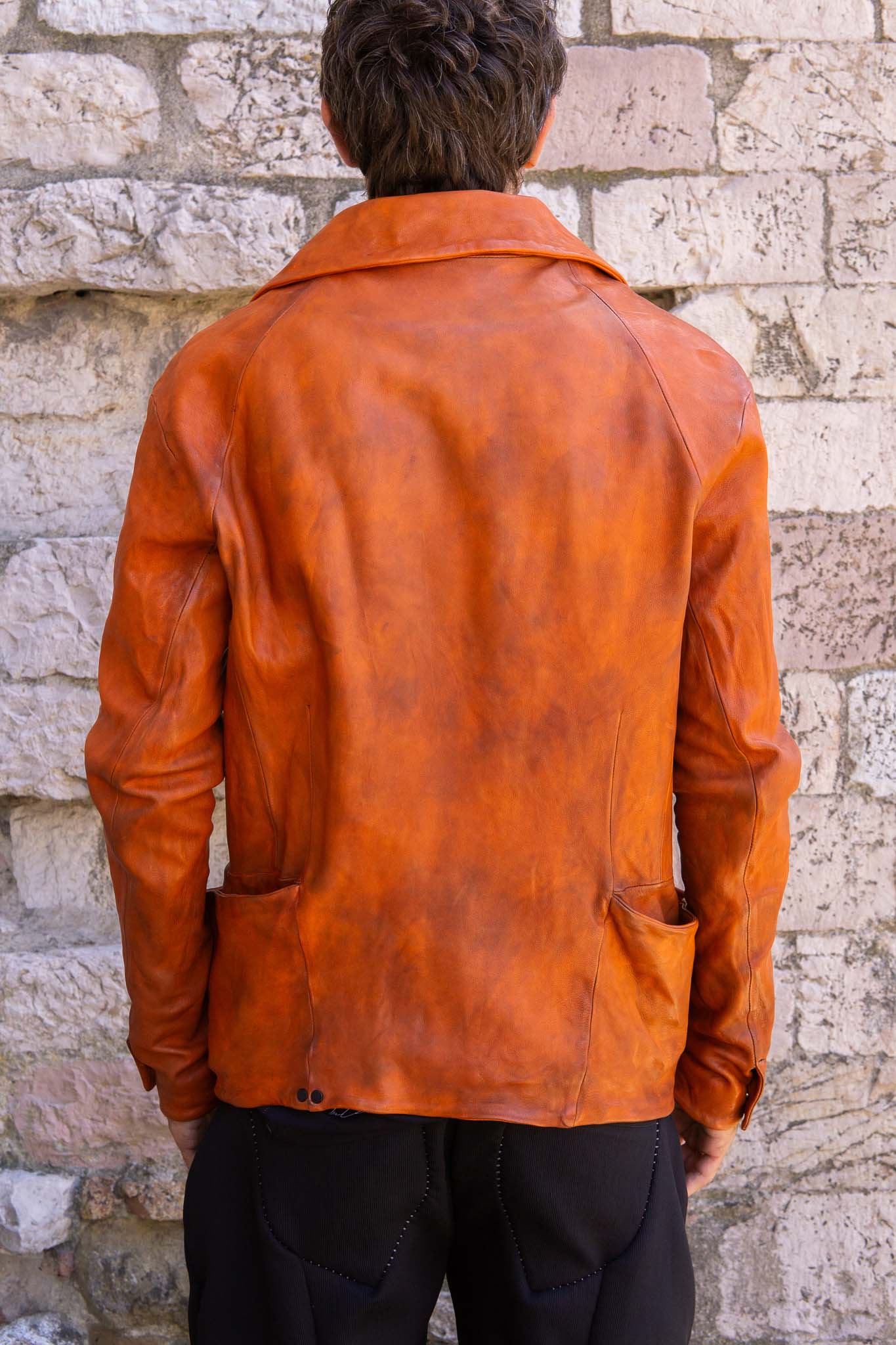 HEAVY WEIGHT SHEEP LEATHER SHIRT COLLAR JACKET JJ-5B LINED