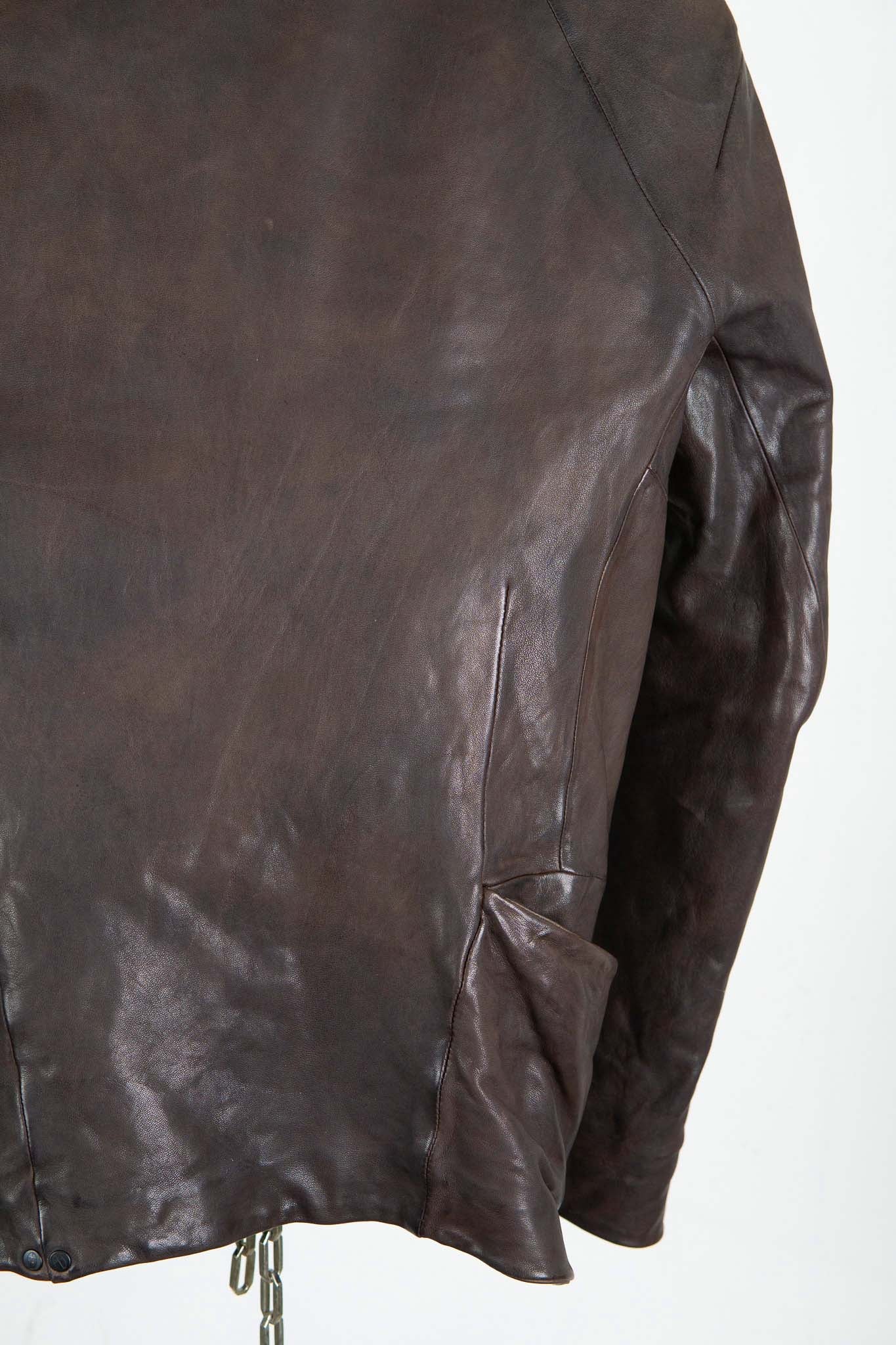 HEAVY WEIGHT SHEEP LEATHER SHIRT COLLAR JACKET JJ-5B LINED