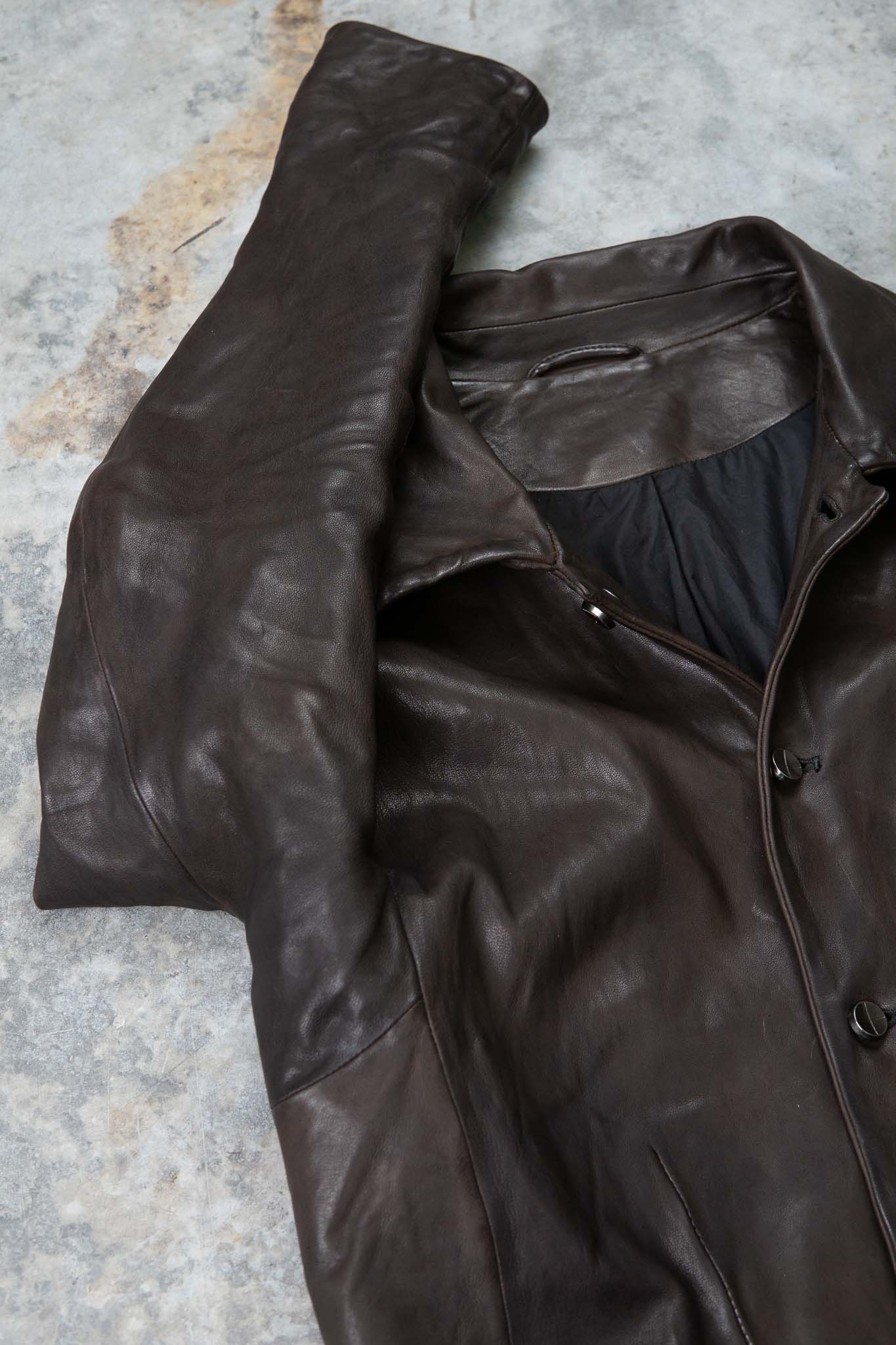 HEAVY WEIGHT SHEEP LEATHER SHIRT COLLAR JACKET JJ-5B LINED