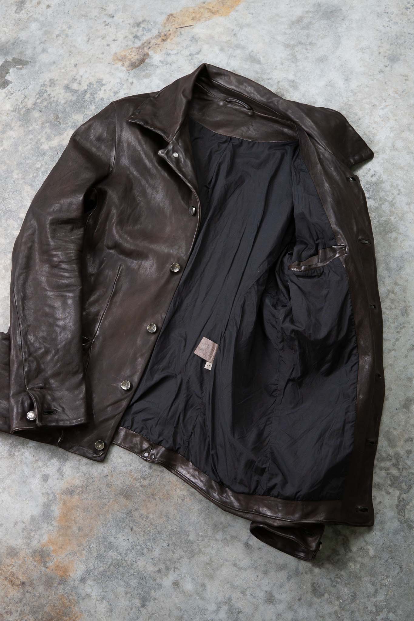 HEAVY WEIGHT SHEEP LEATHER SHIRT COLLAR JACKET JJ-5B LINED