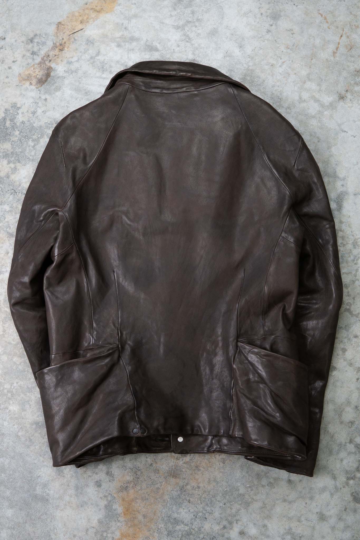 HEAVY WEIGHT SHEEP LEATHER SHIRT COLLAR JACKET JJ-5B LINED