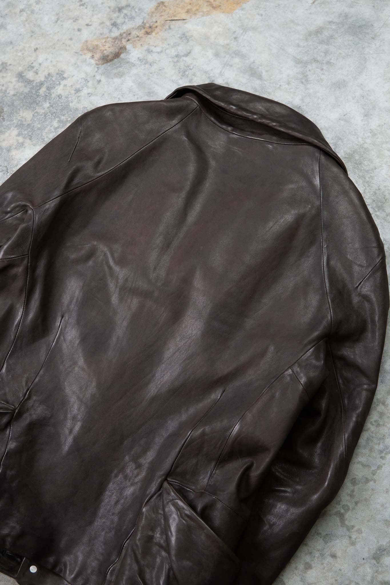 HEAVY WEIGHT SHEEP LEATHER SHIRT COLLAR JACKET JJ-5B LINED