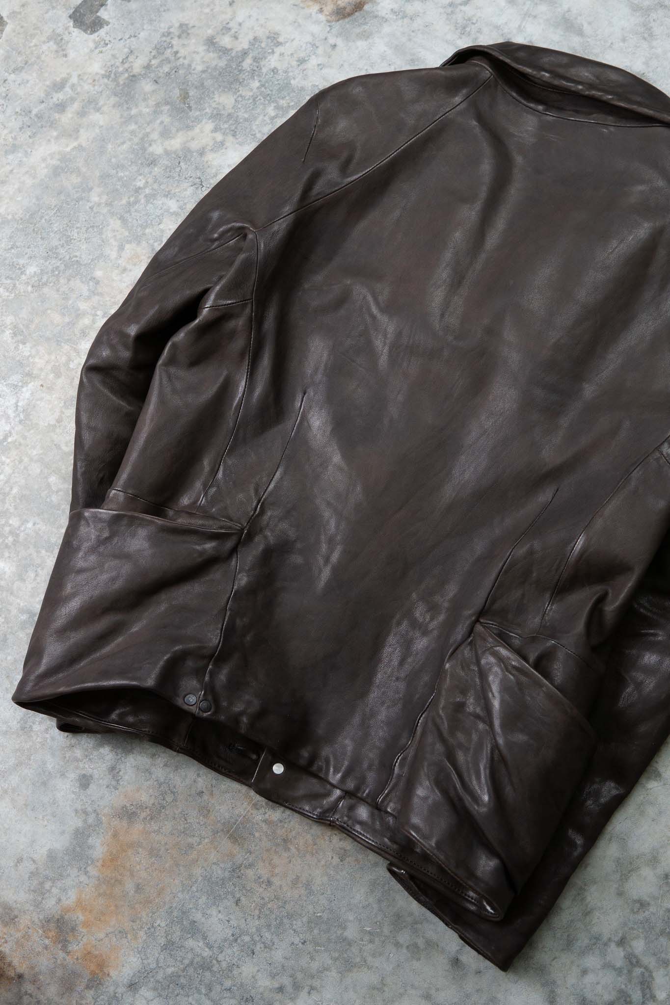 HEAVY WEIGHT SHEEP LEATHER SHIRT COLLAR JACKET JJ-5B LINED