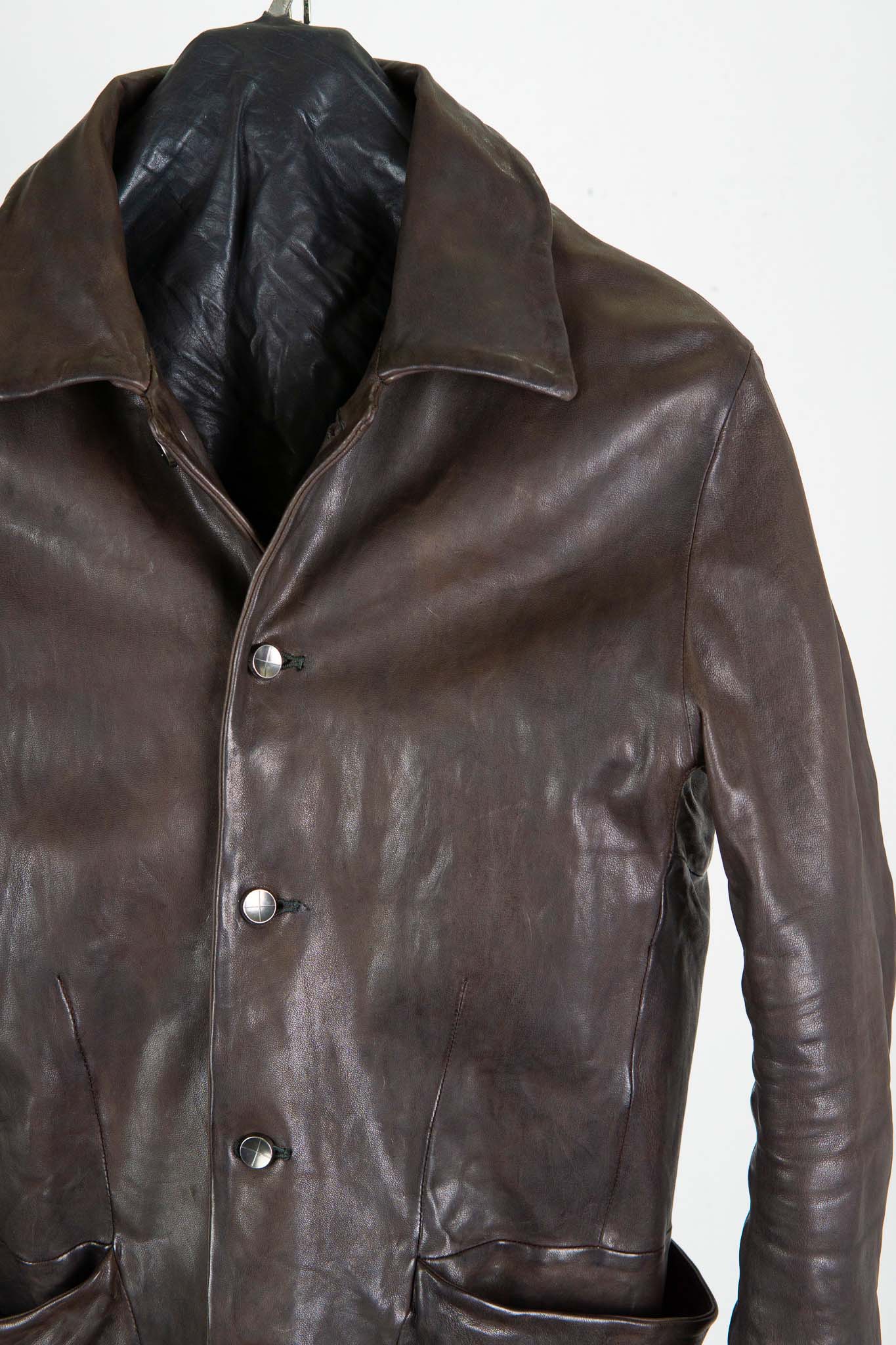 HEAVY WEIGHT SHEEP LEATHER SHIRT COLLAR JACKET JJ-5B LINED